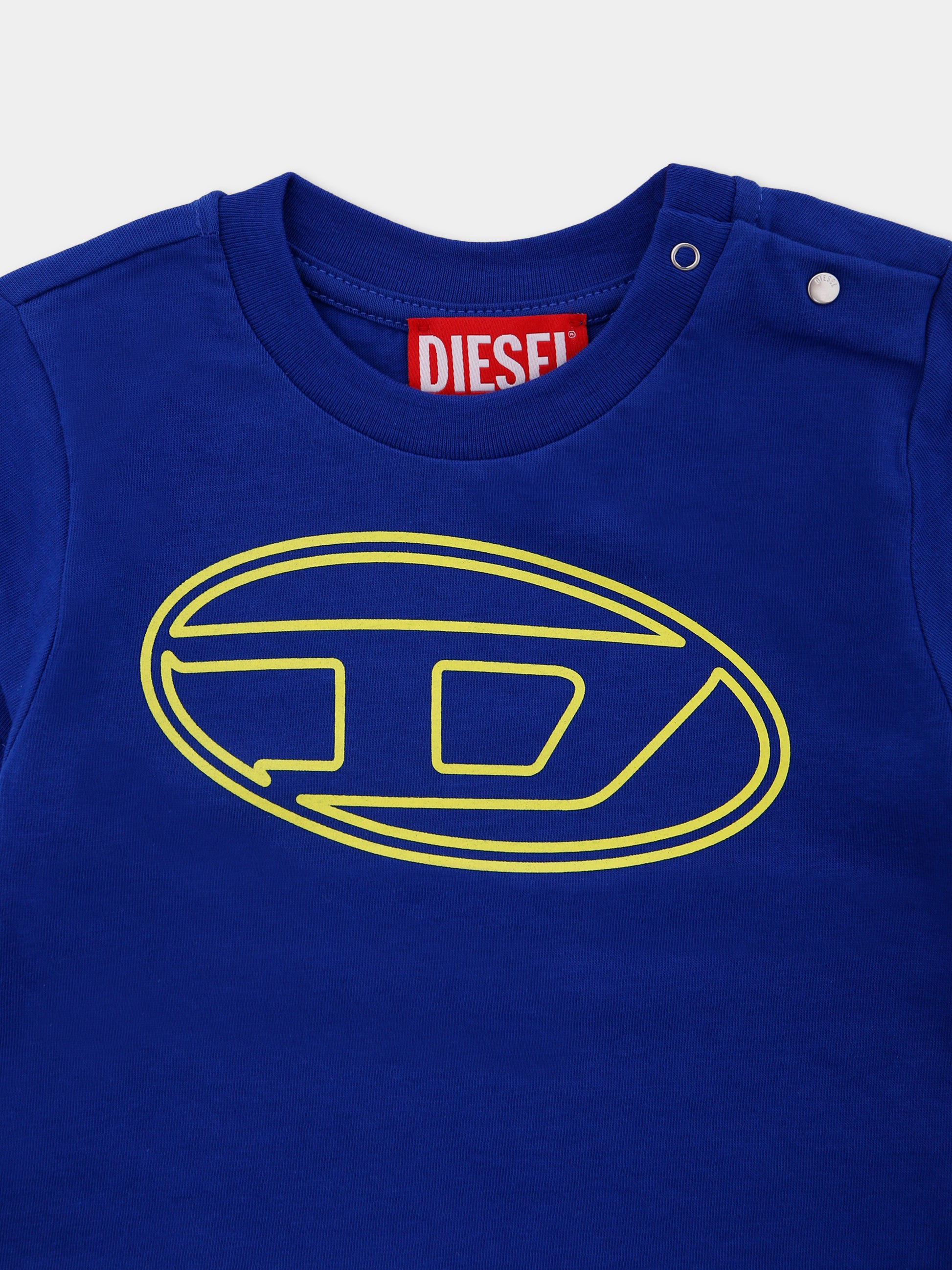 T-shirt blu per neonato con logo,Diesel,K00708-00YI9-K89G