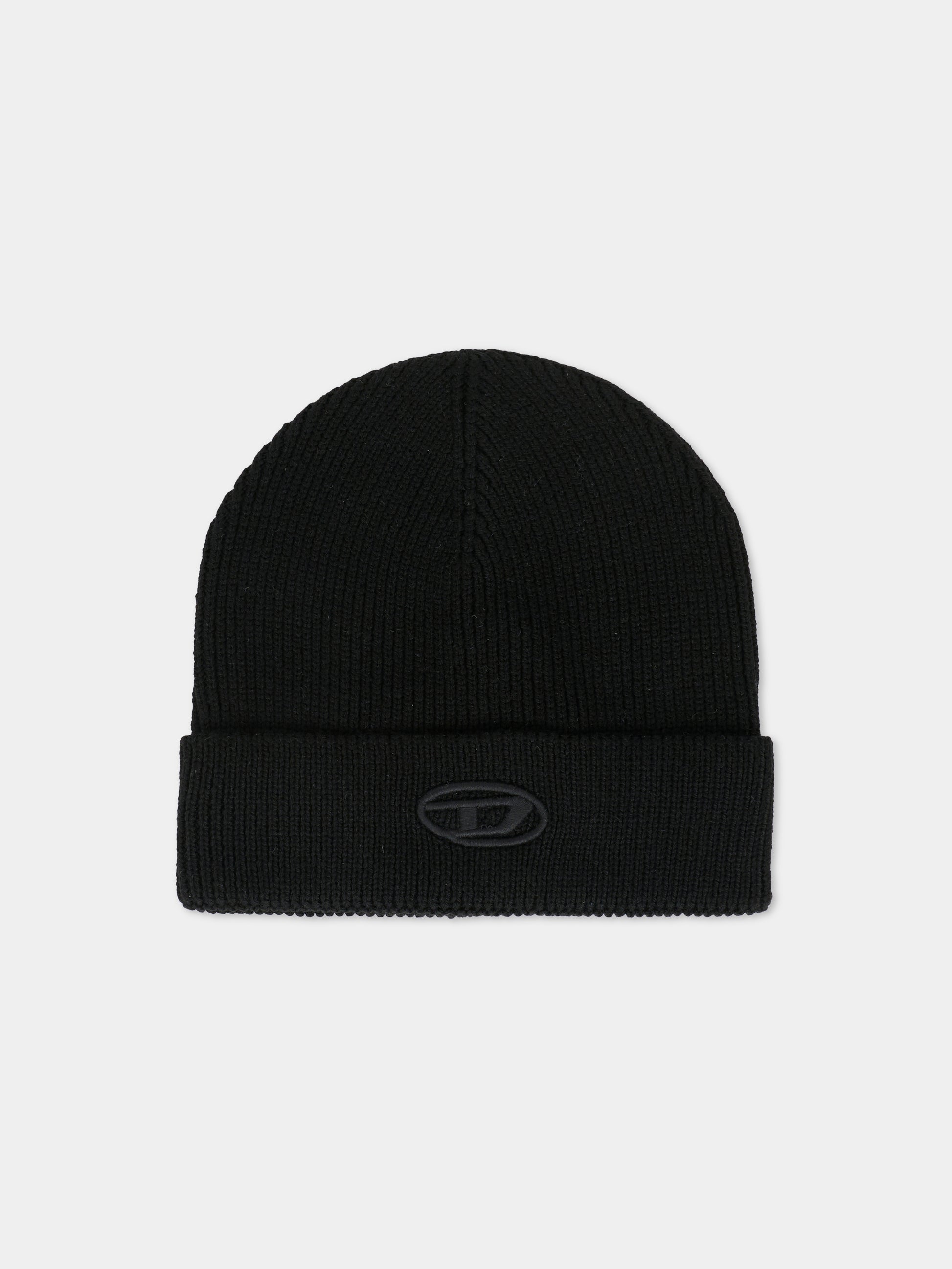 Berretto nero per bambino con logo,Diesel,J02392-KYAZ1-K900