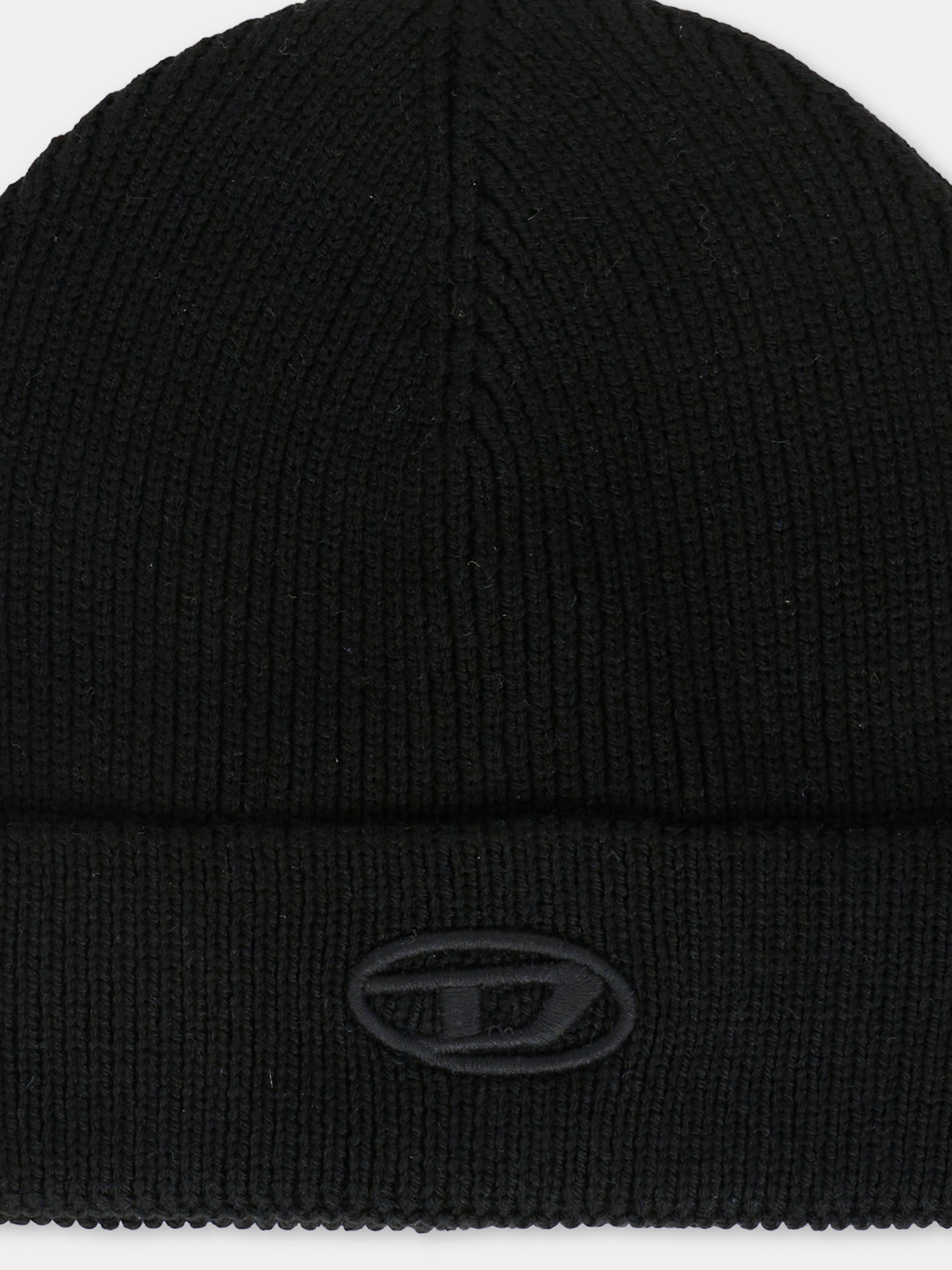 Berretto nero per bambino con logo,Diesel,J02392-KYAZ1-K900