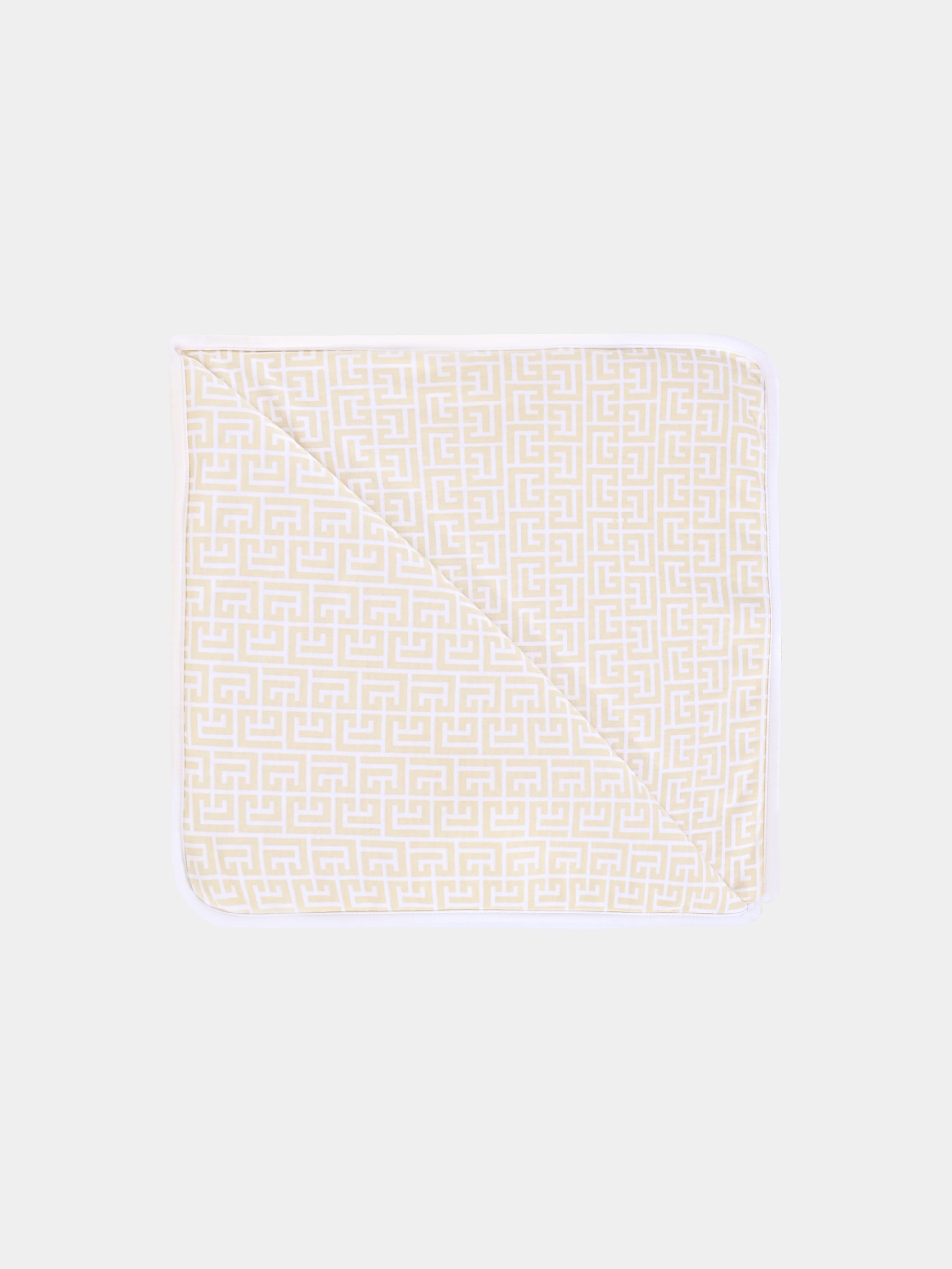 Coperta bianca per neonati con logo,Balmain Kids,BX0510-Z3278 100BG