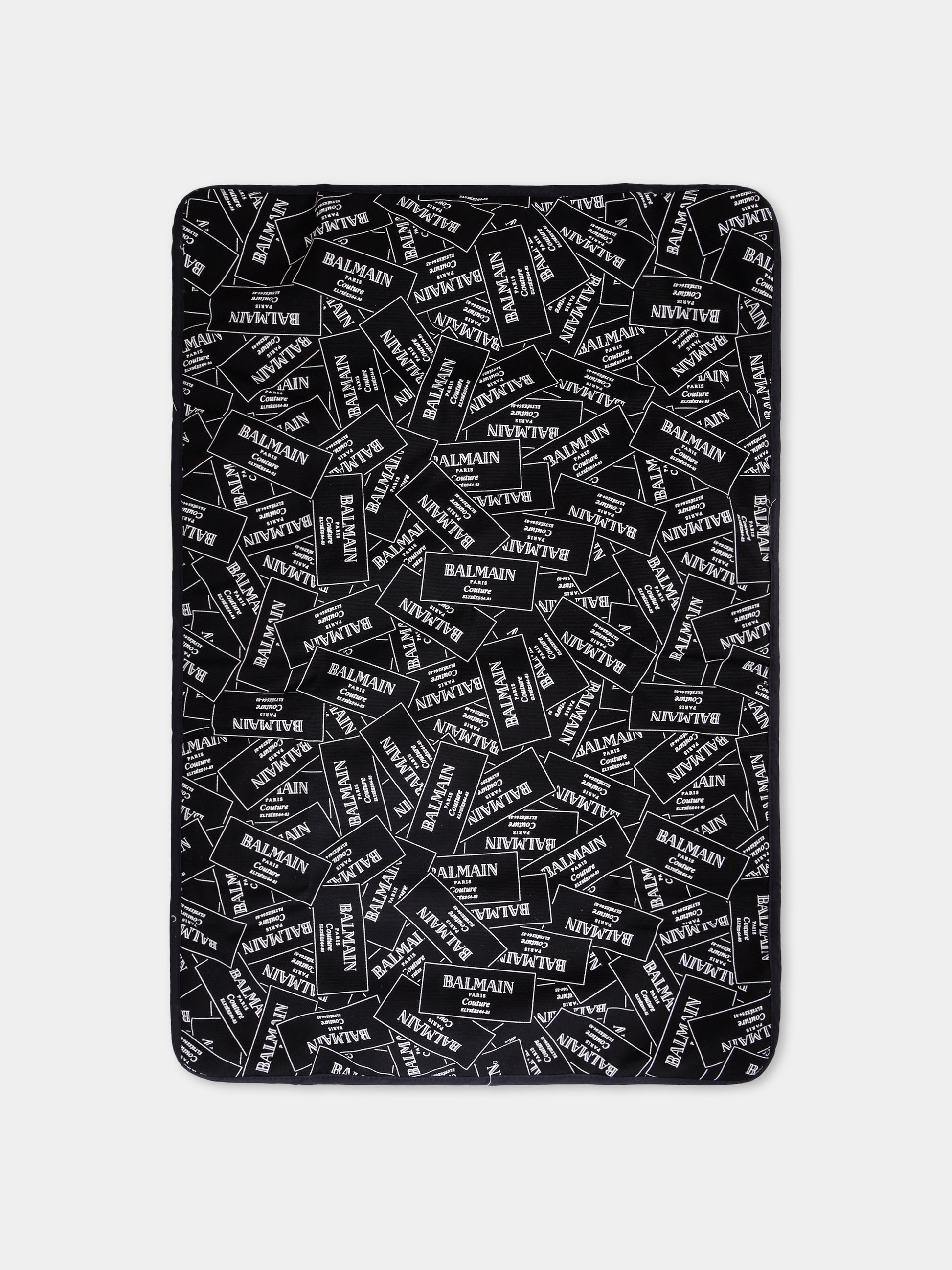 Borsa mamma nera per neonati con logo all over,Balmain Kids,BX0578-Z3379 930BC