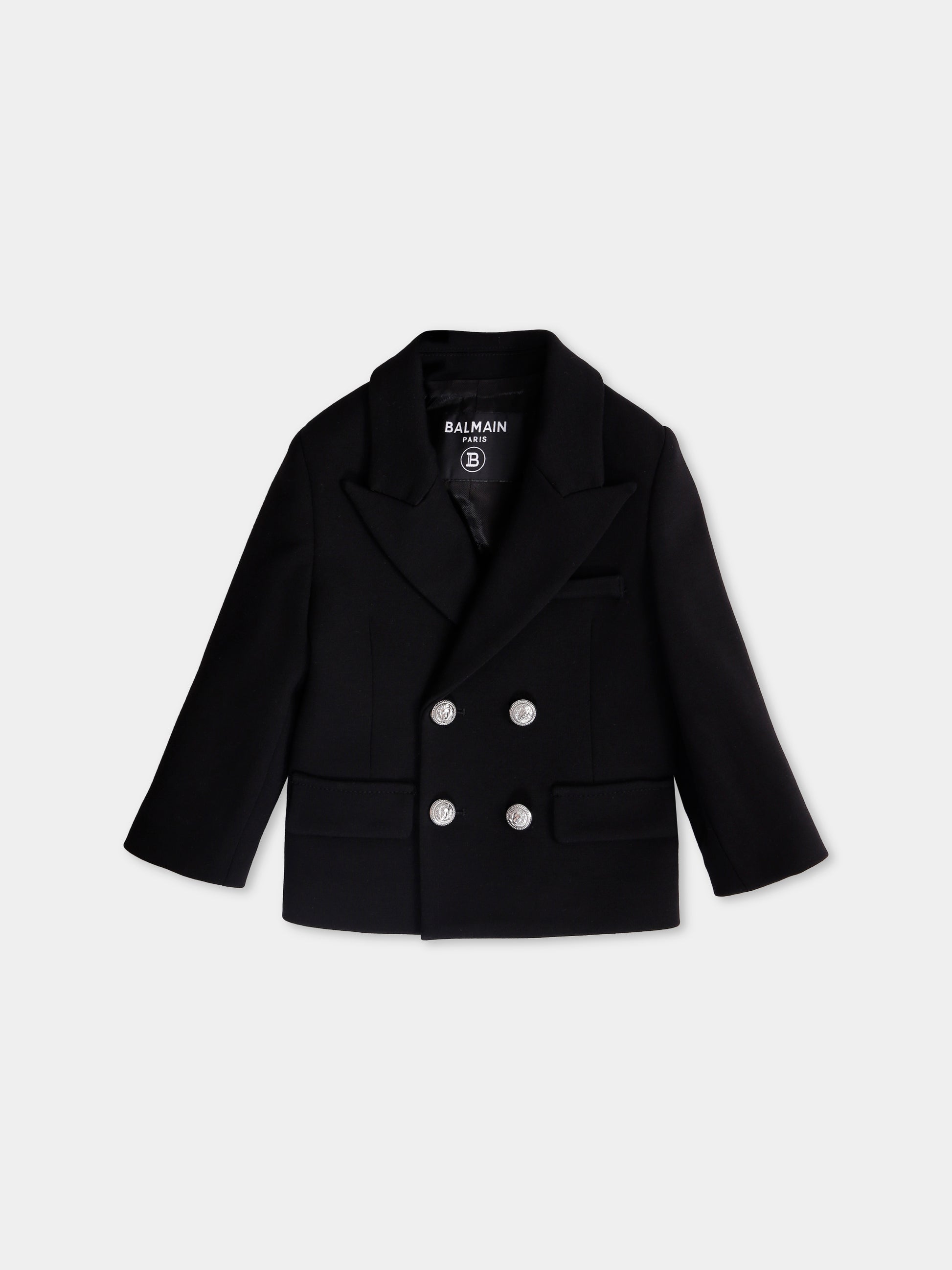 Giacca nera per neonato con iconico labirinto all over,Balmain Kids,BX2504-J0371 930AG