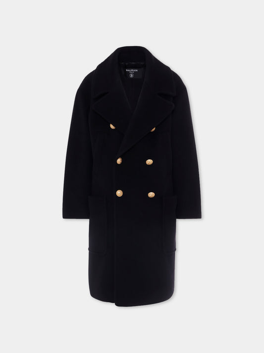 Cappotto nero per bambina,Balmain Kids,BX2P40-E0086 930OR