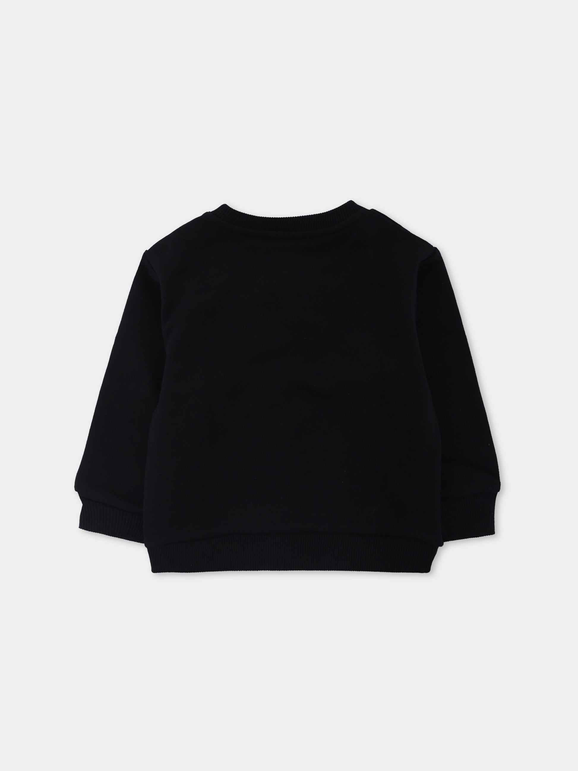 Felpa nera per neonata con logo,Balmain Kids,BX4530-Z3183 930OR