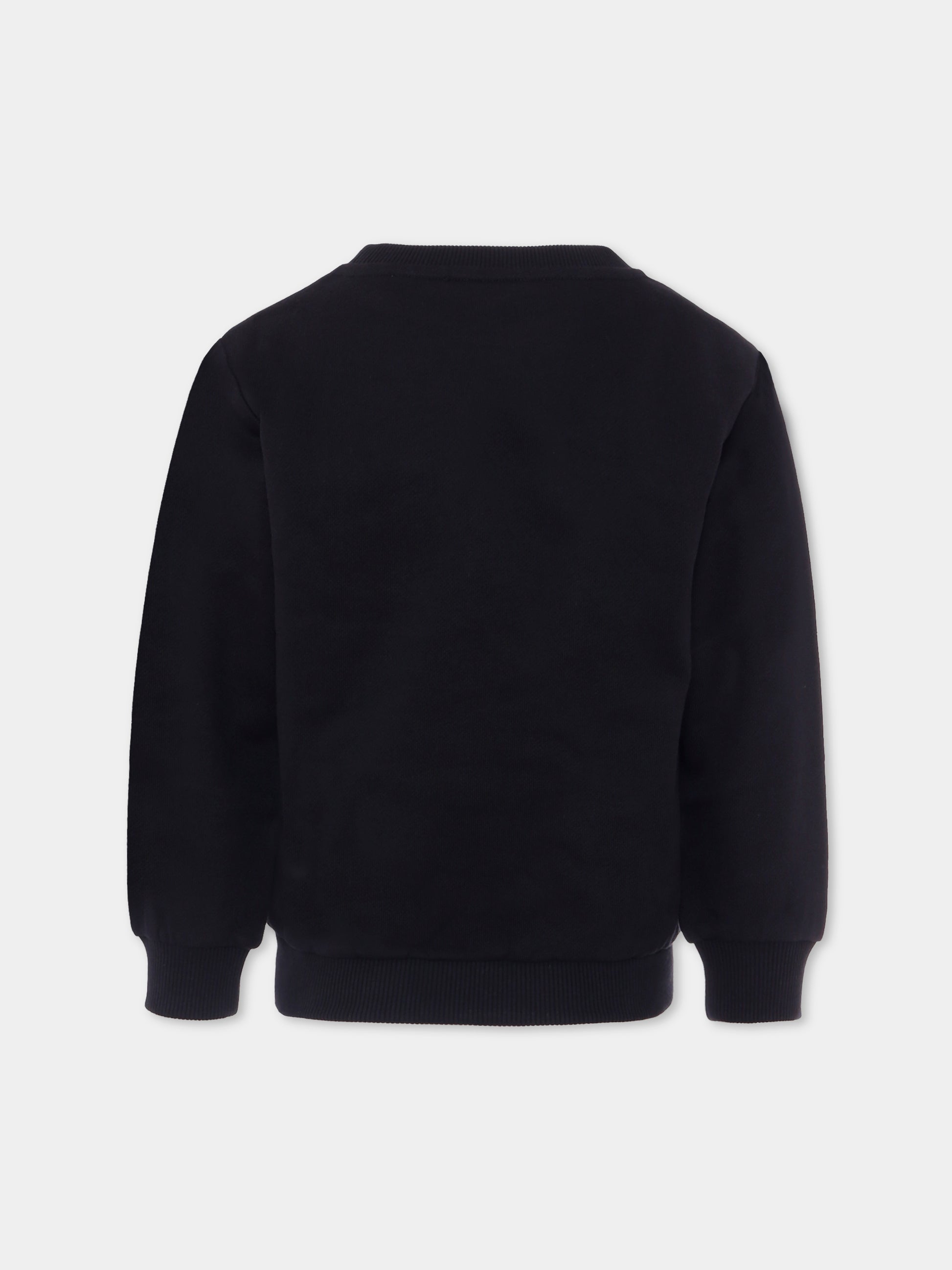 Felpa nera per bambini con logo,Balmain Kids,BX4P10-Z3183 930BC