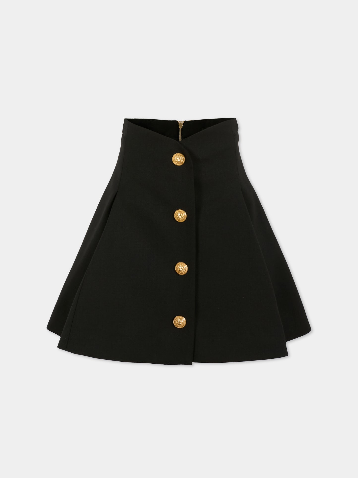 Gonna nera per bambina con bottoni,Balmain Kids,BX7A01-I0196 930OR