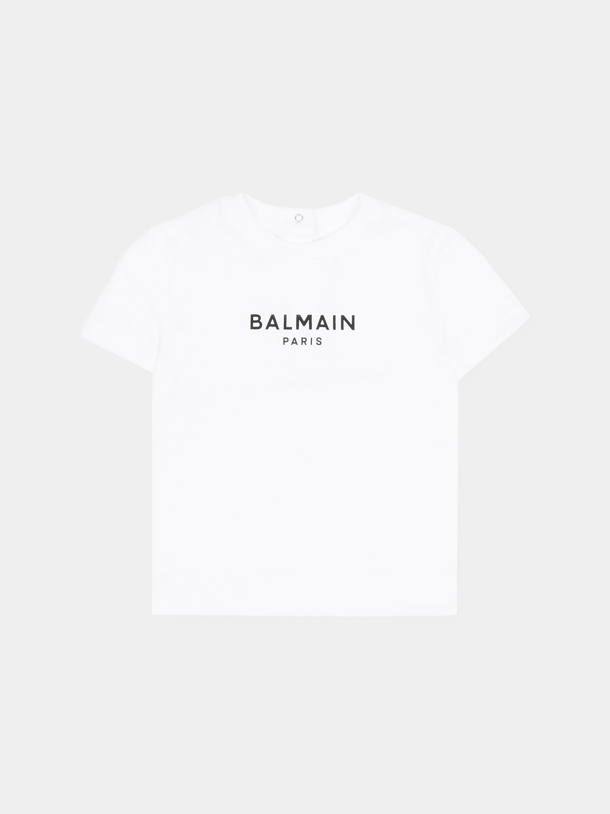 T-shirt bianca per neonati con logo,Balmain Kids,BX8501-Z3186 100NE