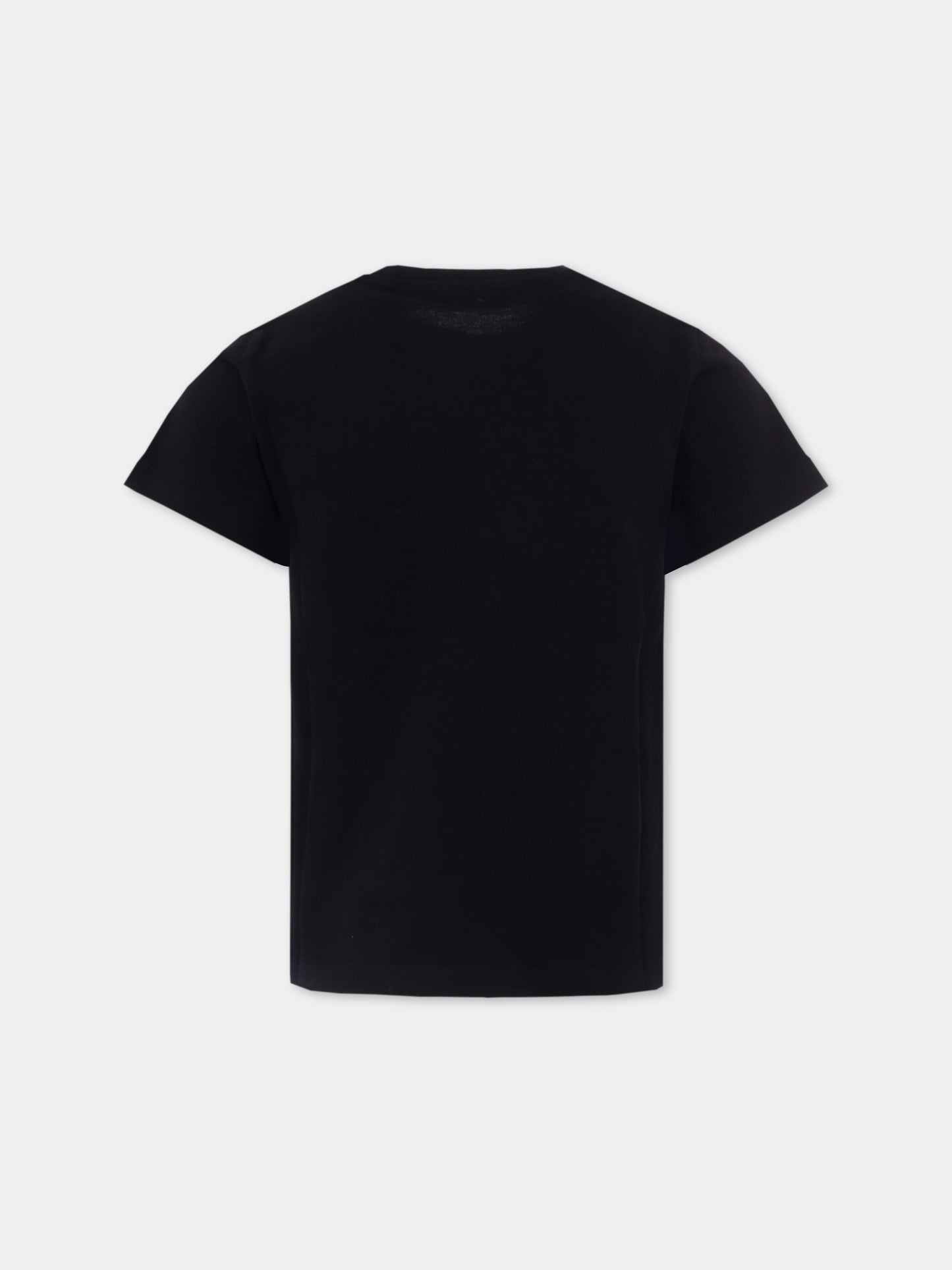 T-shirt nera per bambina con logo,Balmain Kids,BX8A71-Z3186 930MC