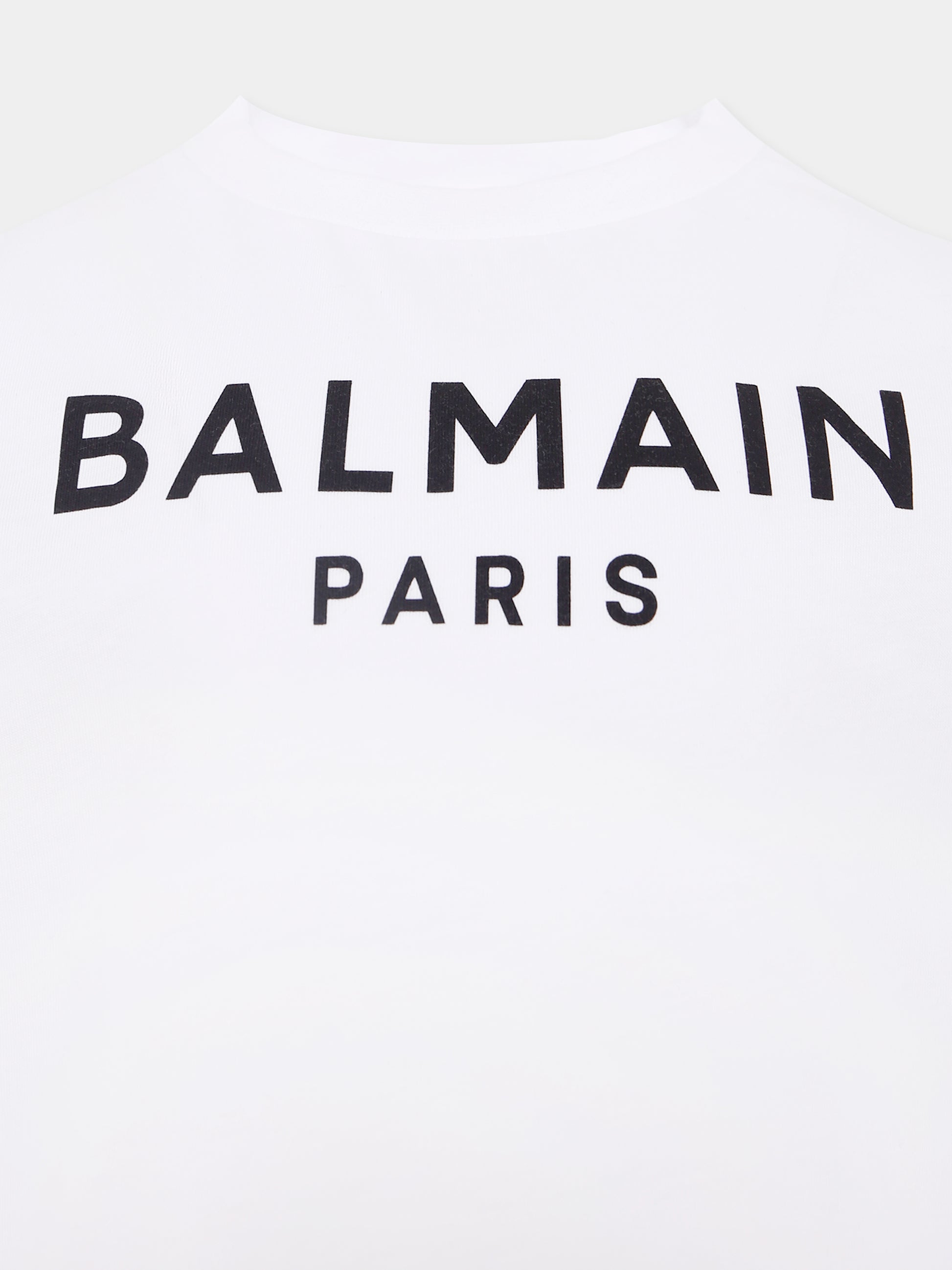 T-shirt bianca per bambini con logo,Balmain Kids,BX8P01-Z3186 100NE