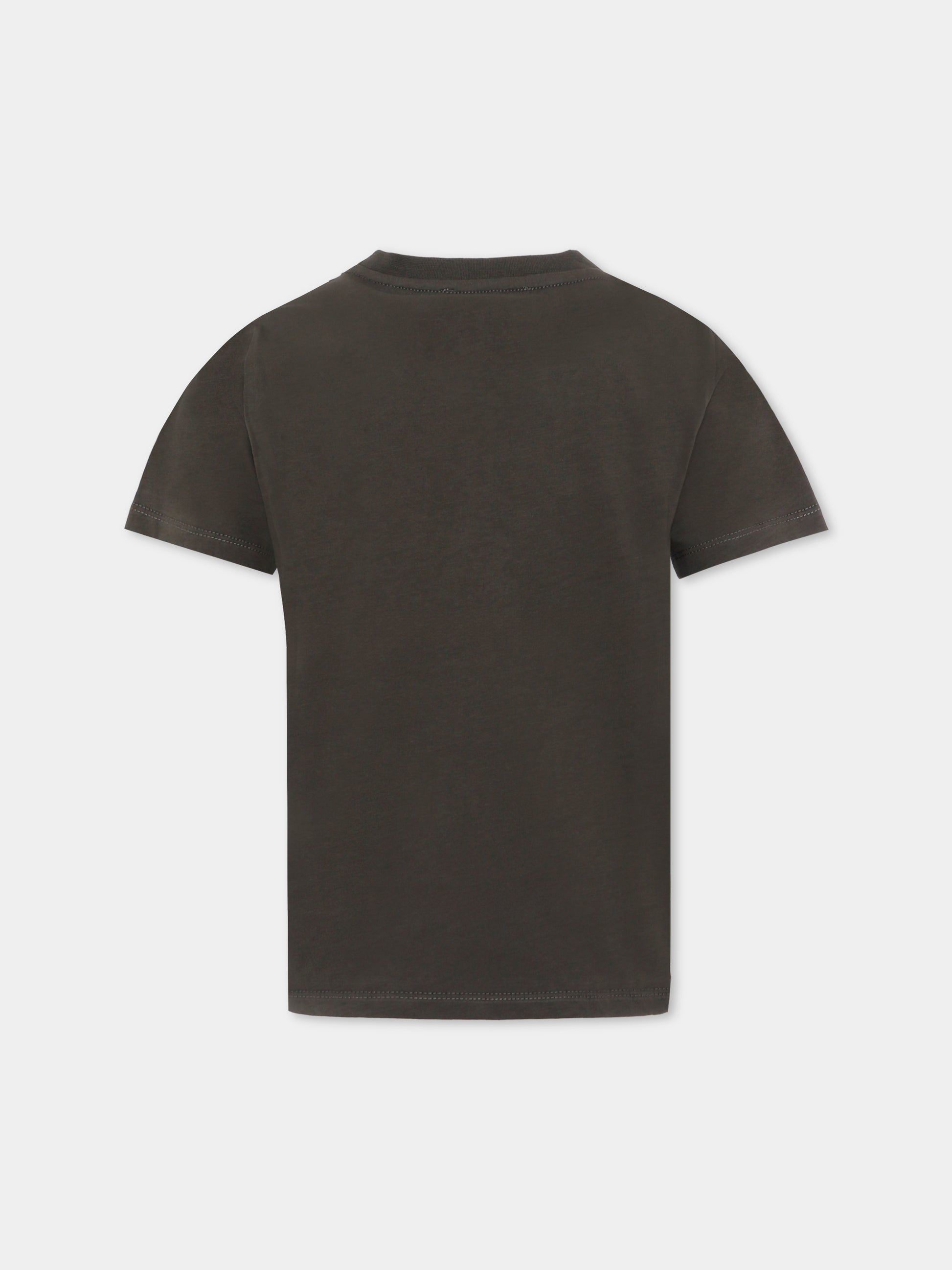 T-shirt verde per bambino con logo,Balmain Kids,BX8P11-Z3186 762NE