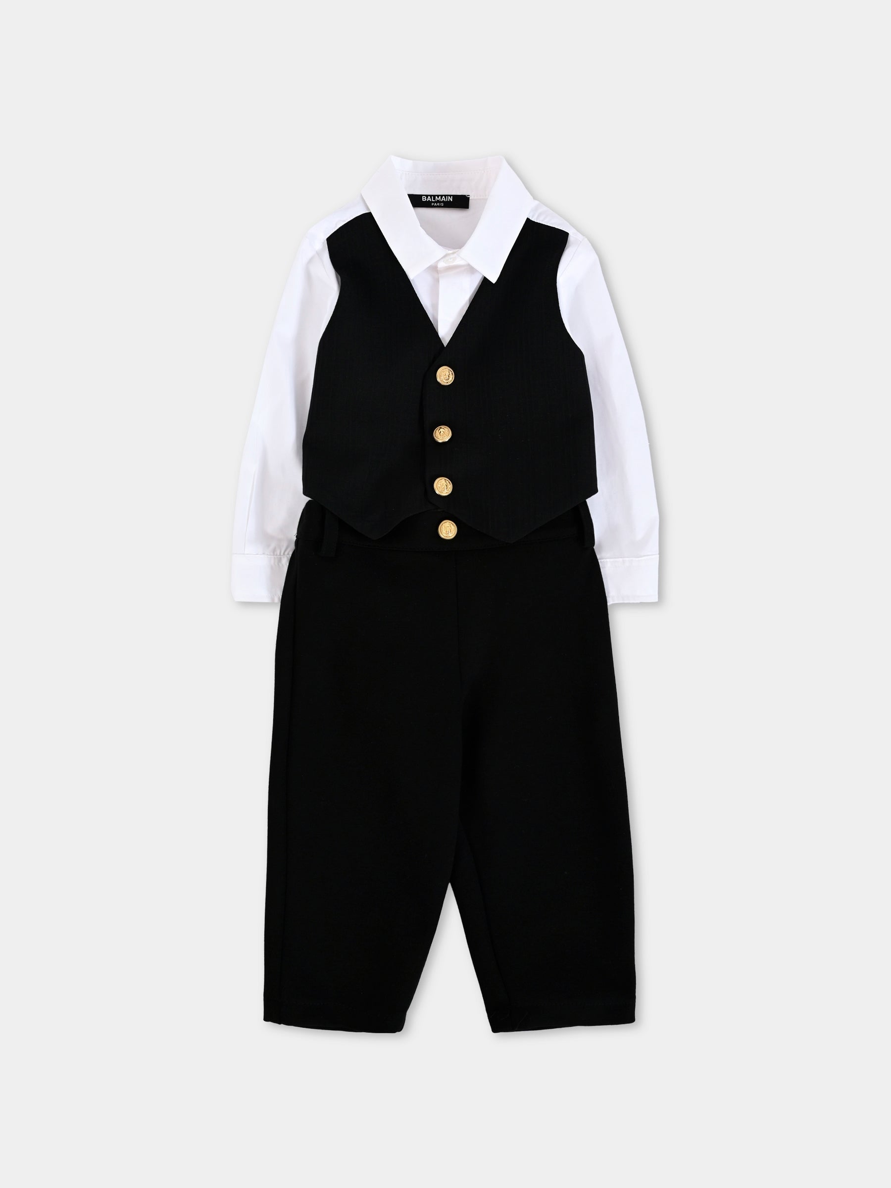Completo nero per neonato con labirinto,Balmain Kids,BXA51A-J0371 930BC