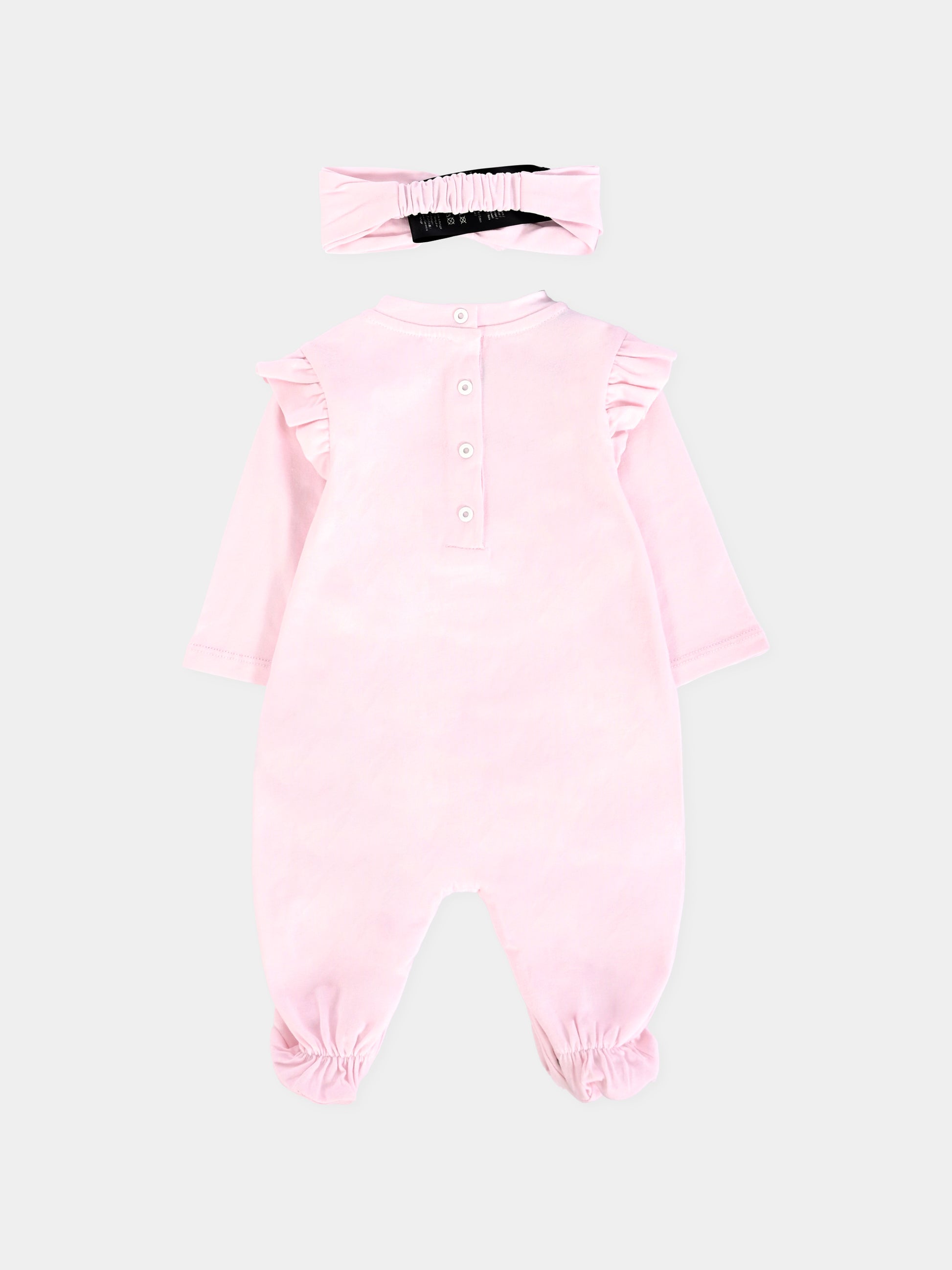 Set tutina rosa per neonata con logo,Balmain Kids,BXB00A-Z3186 500FU