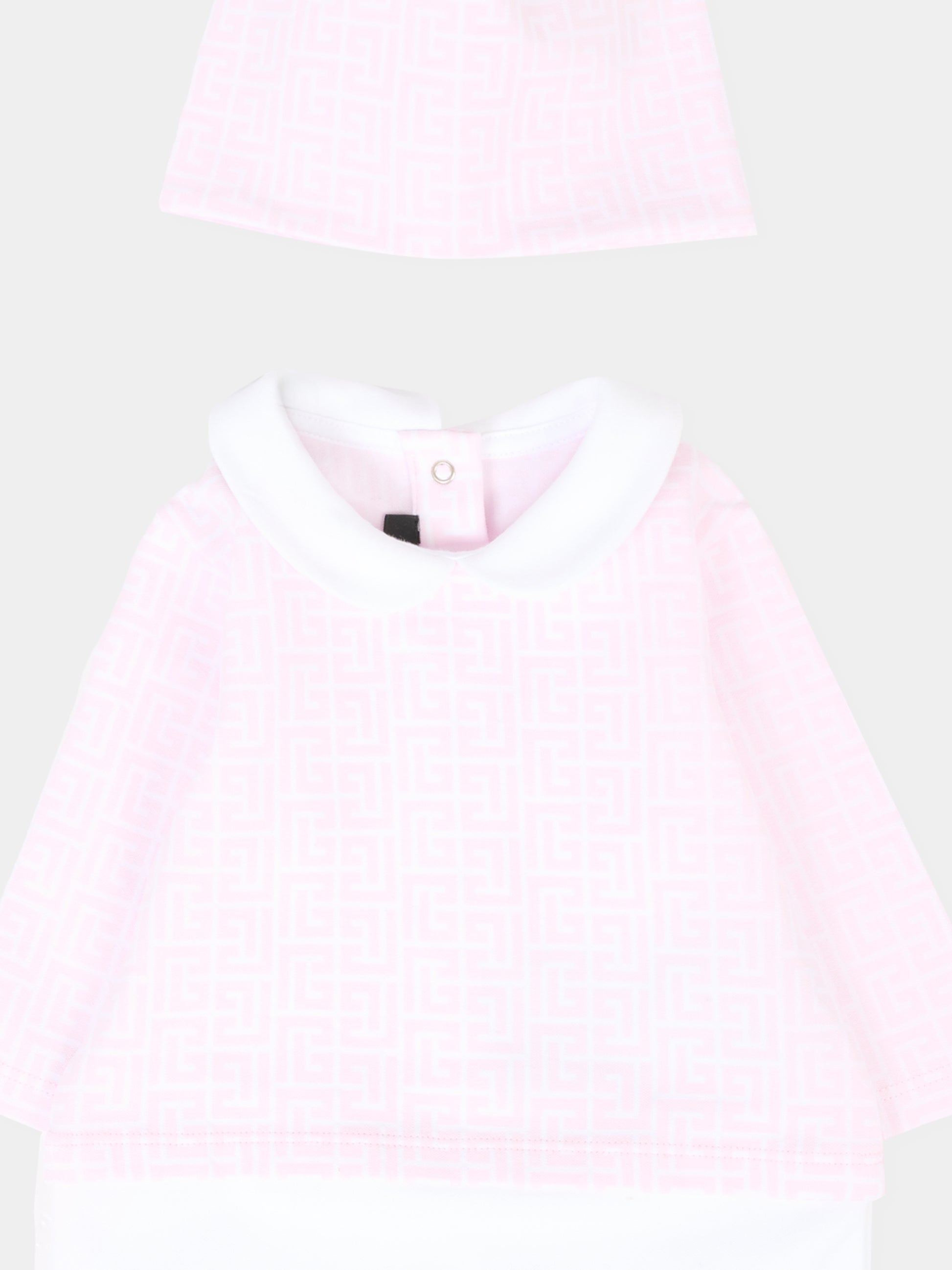 Set tutina rosa per neonata con iconico labirinto,Balmain Kids,BXB56A-Z2411 100RS