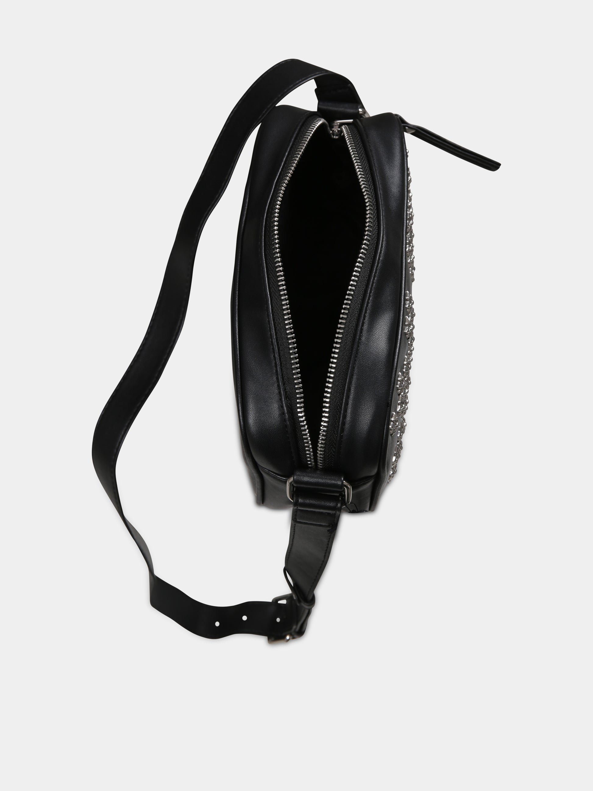 Borsa nera per bambina con logo,Richmond,RGA24131BO BLACK/O-WH