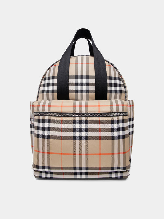 Borsa mamma beige per neonati con check vintage,Burberry Kids,8108441 B9368