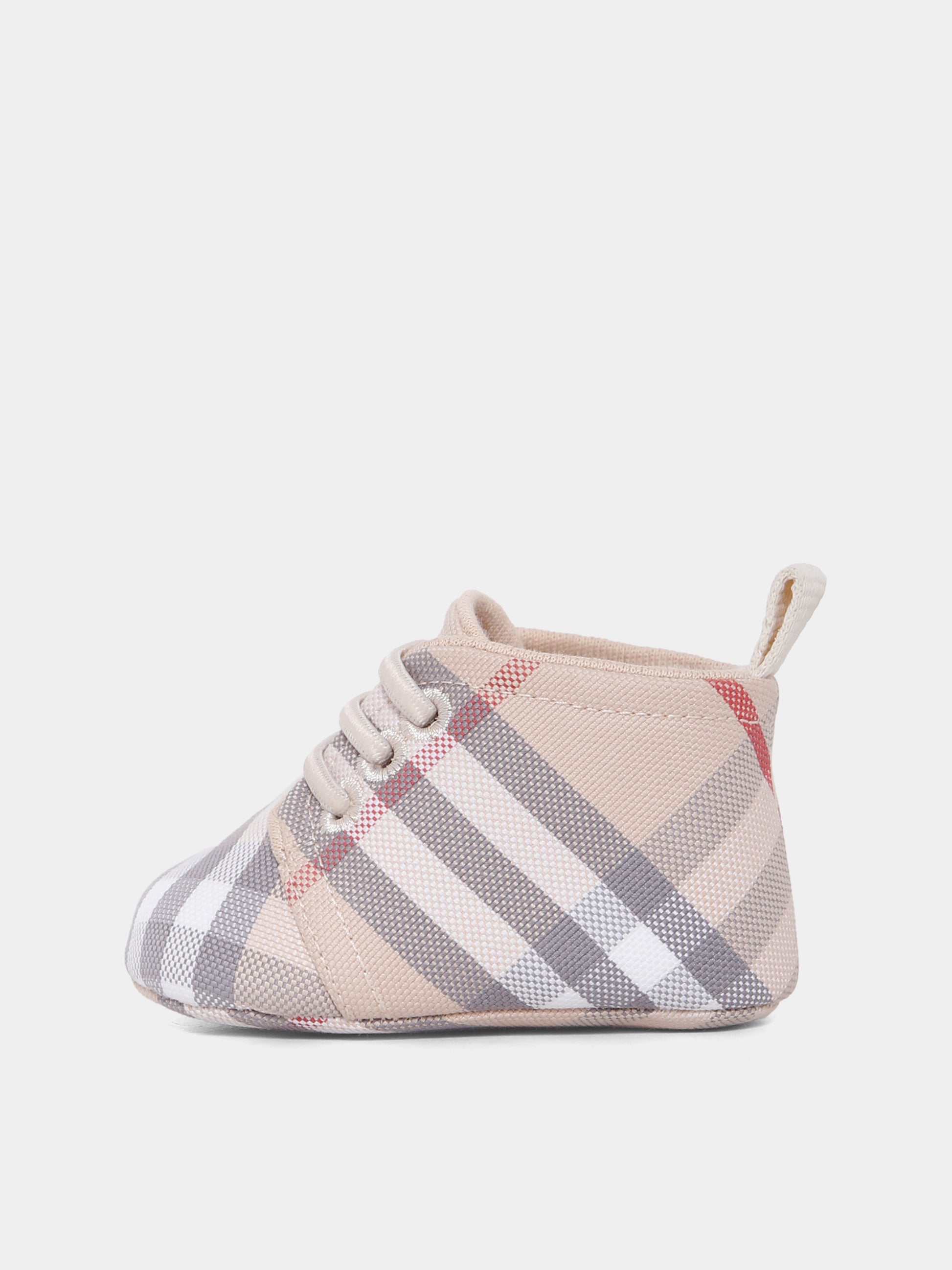 Sneakers beige per neonati con check vintage,Burberry Kids,8108372 A2205