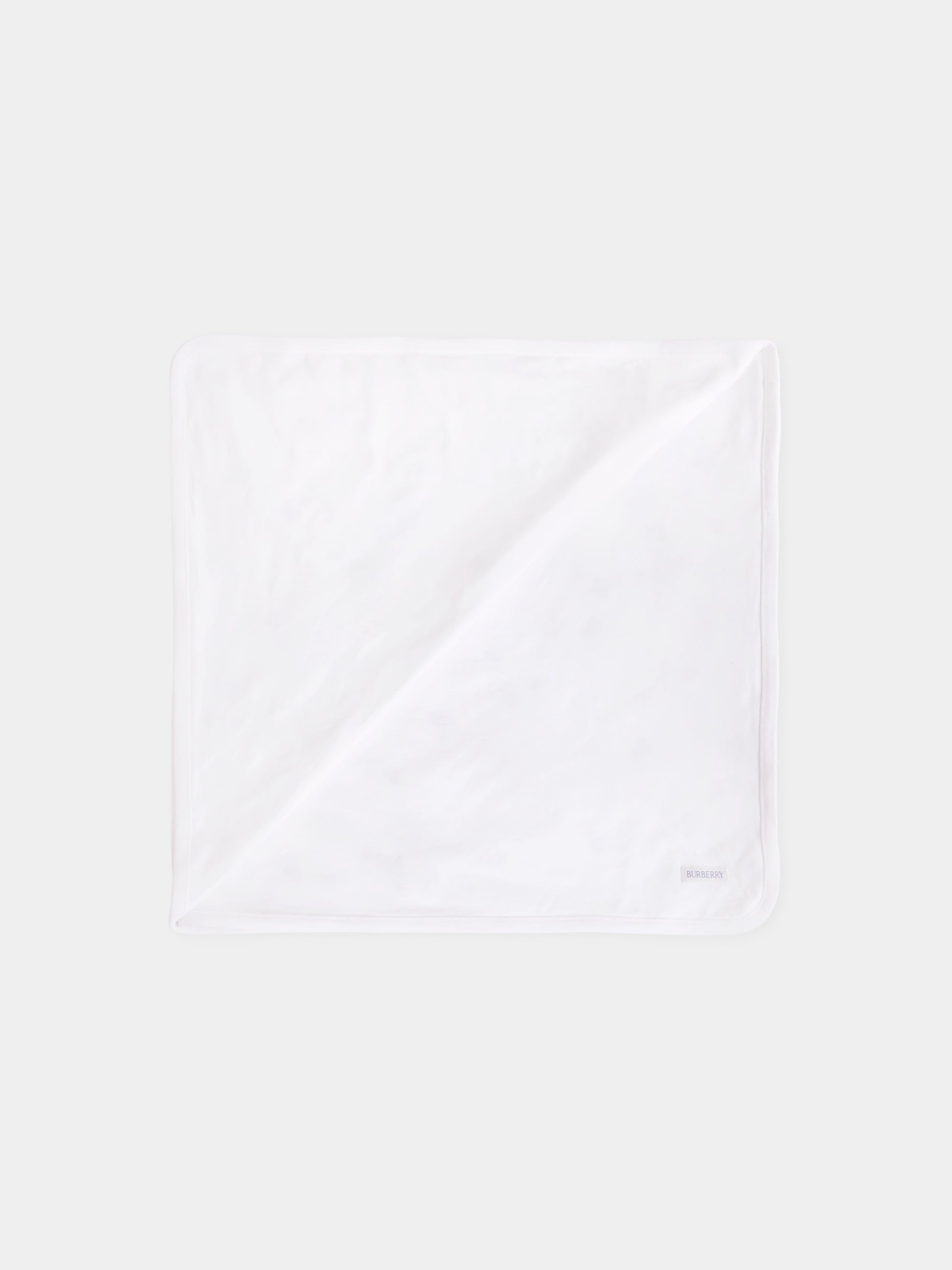Coperta bianca per neonati con orsetto,Burberry Kids,8109288 A1464