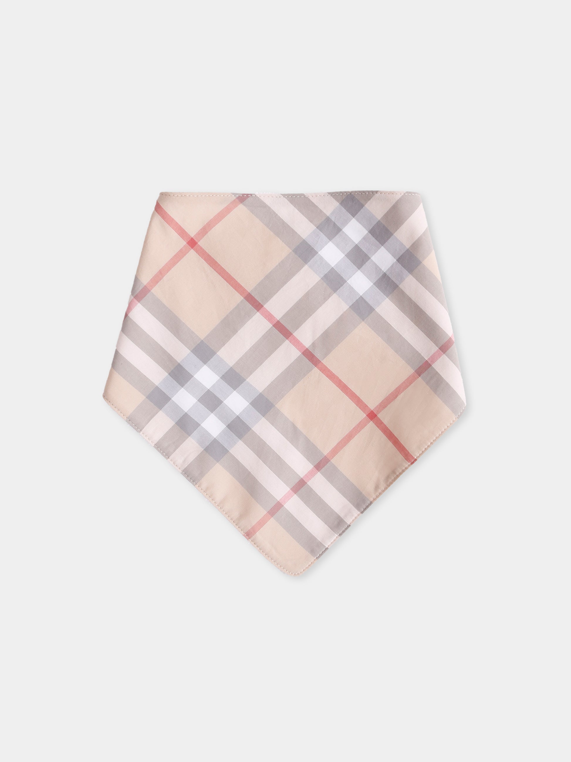Set bavaglini multicolor per neonati con check vintage,Burberry Kids,8109776 A1464