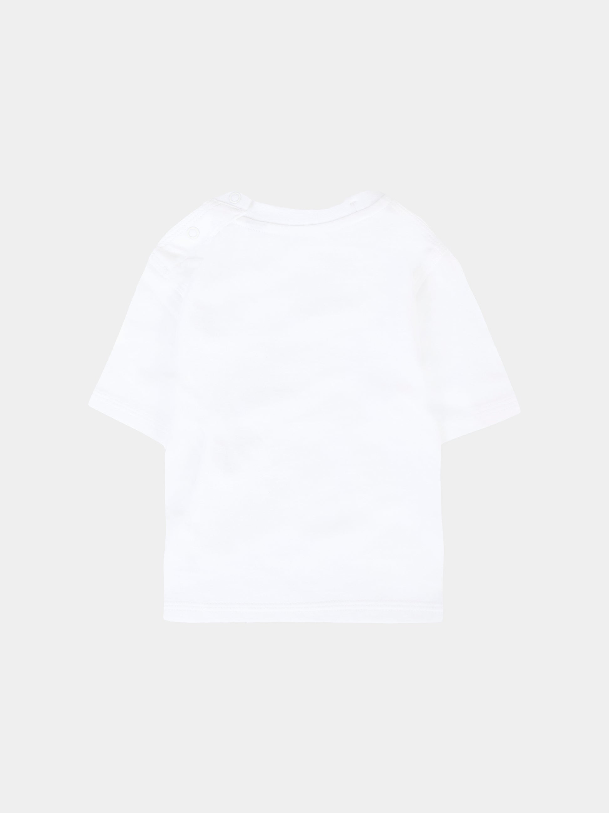 T-shirt bianca per neonati con logo e soldatino,Burberry Kids,8112573 A1464