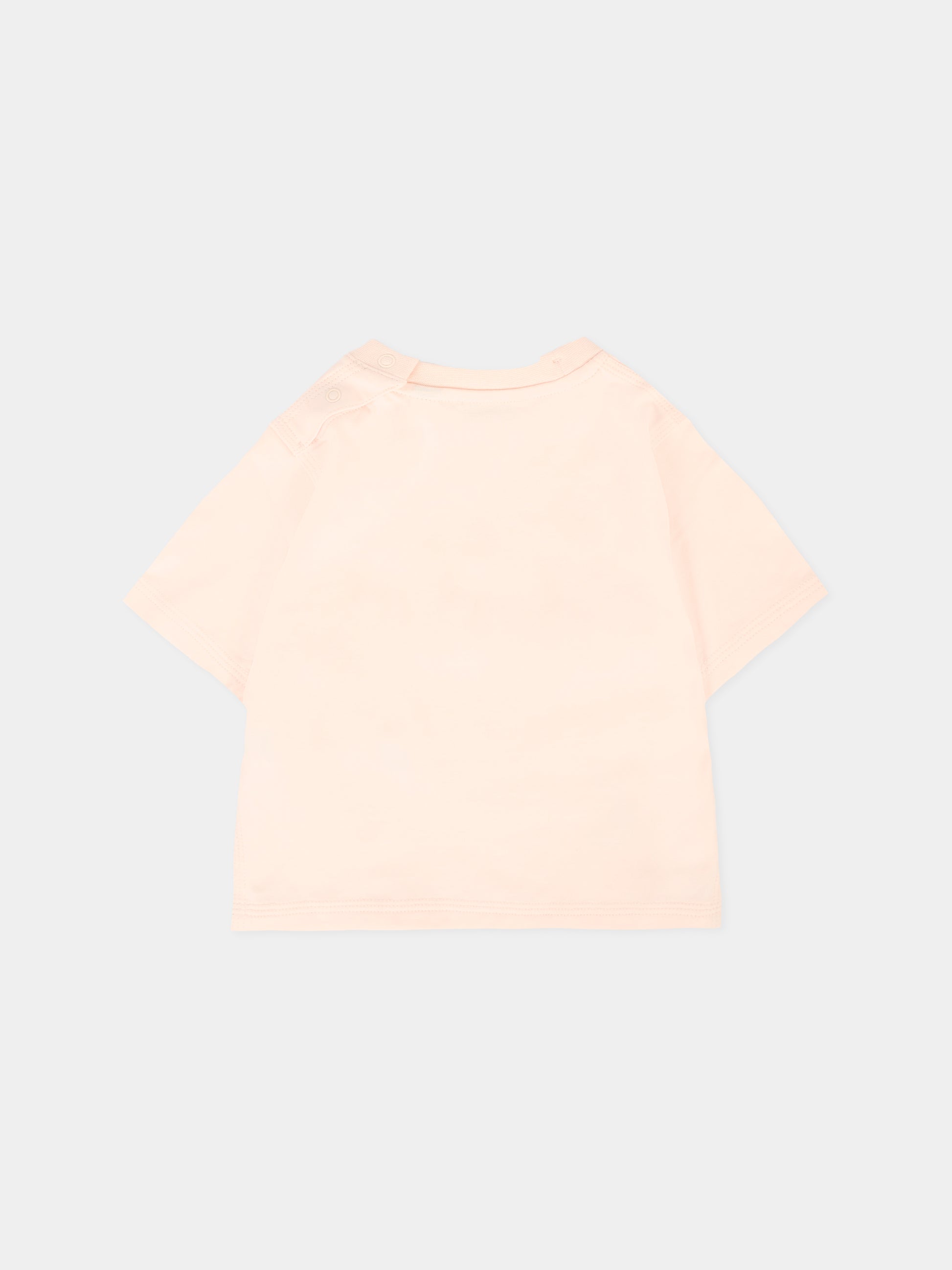 T-shirt rosa per neonata con ombrello all over,Burberry Kids,8112602 A4651