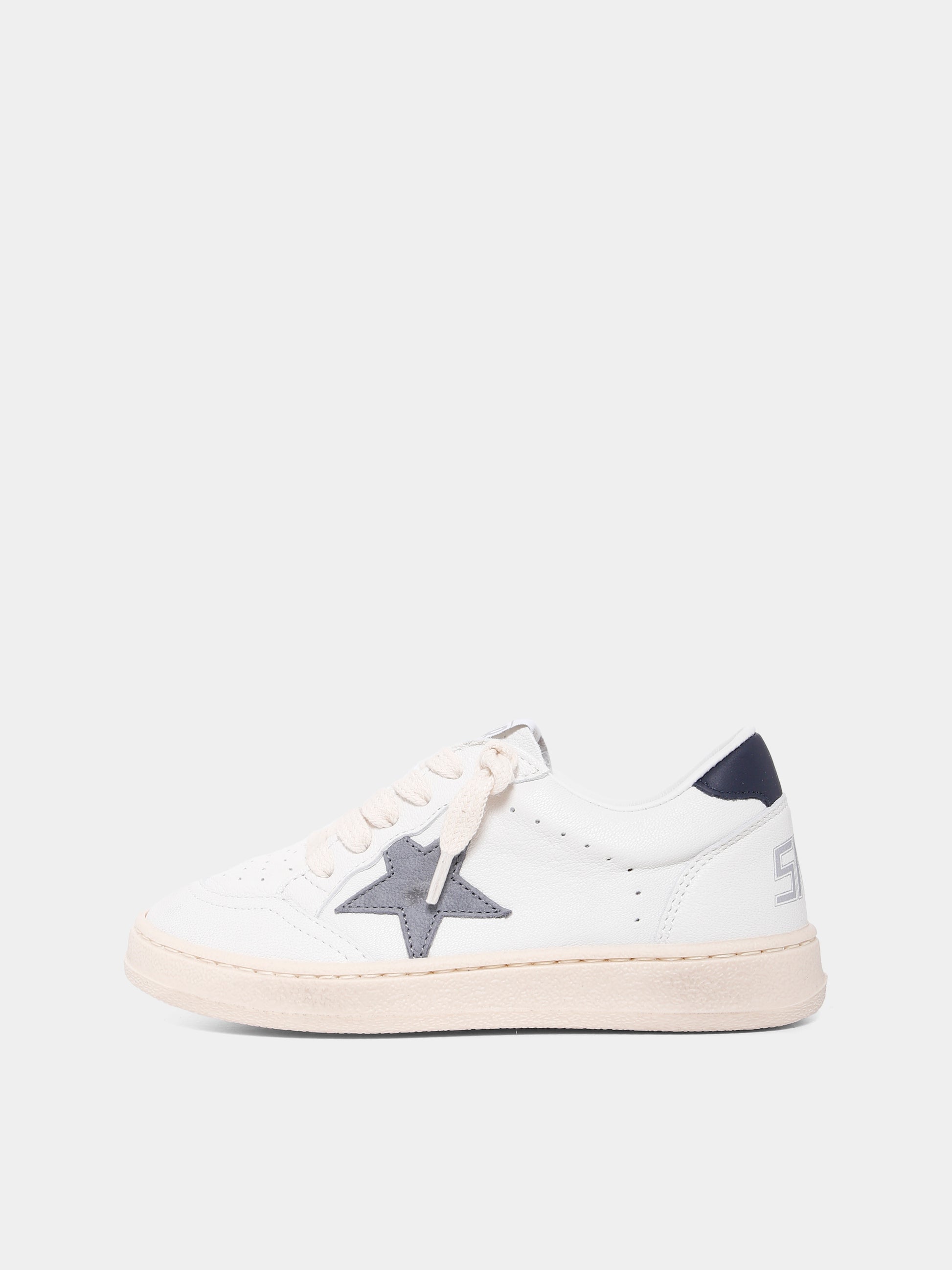 Sneakers Ball Star bianche per bambino con stella,Golden Goose,GJF00439 F007454 82479