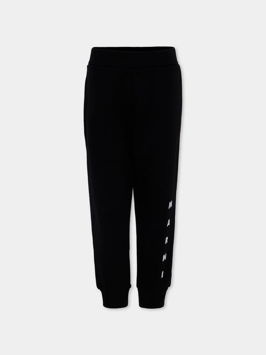 Pantaloni neri per bambini con logo,Marni Kids,M01218 M00V0 0M900