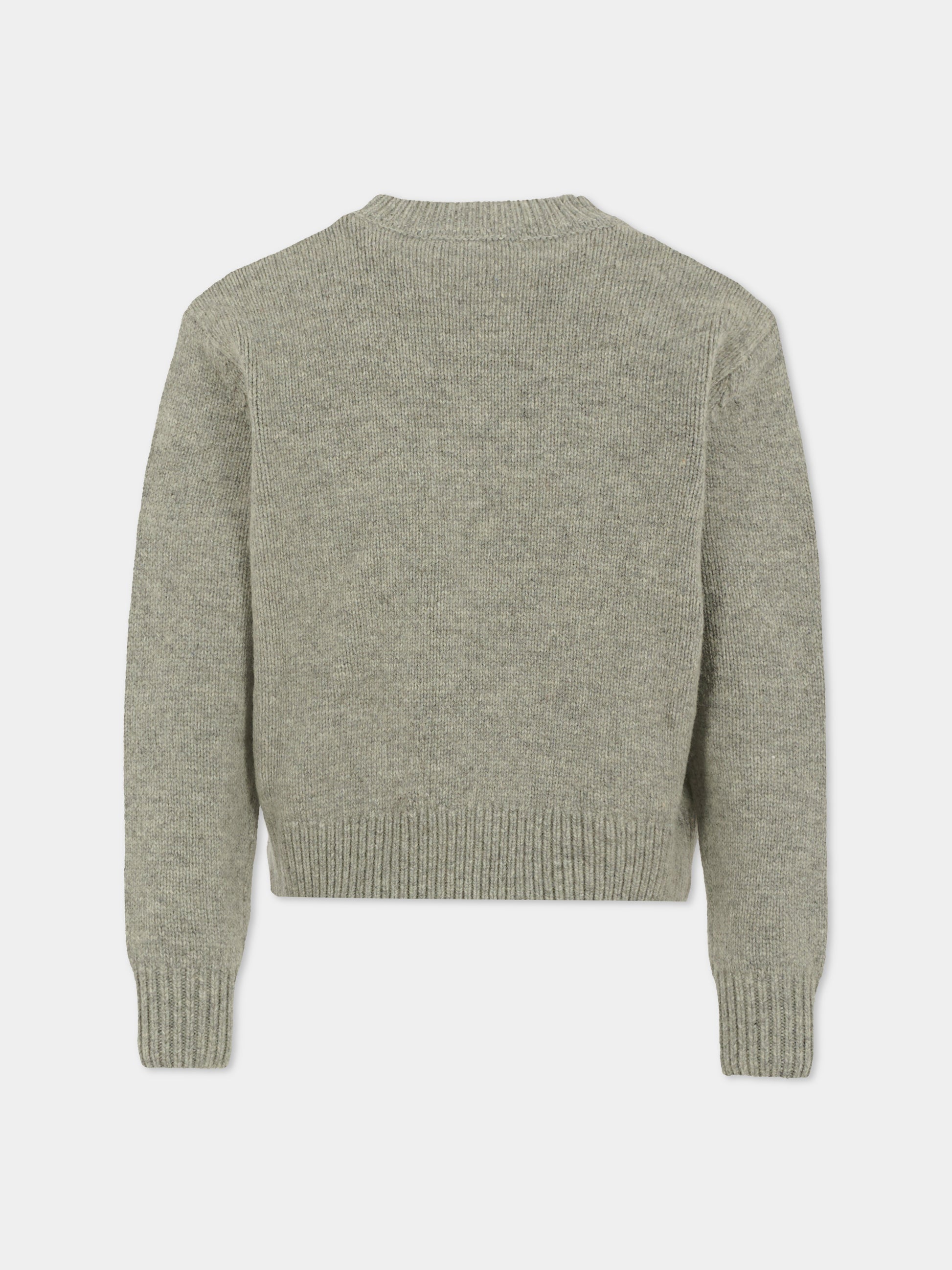 Maglione grigio per bambina con viso,Marni Kids,M01499 M00VT 0M923