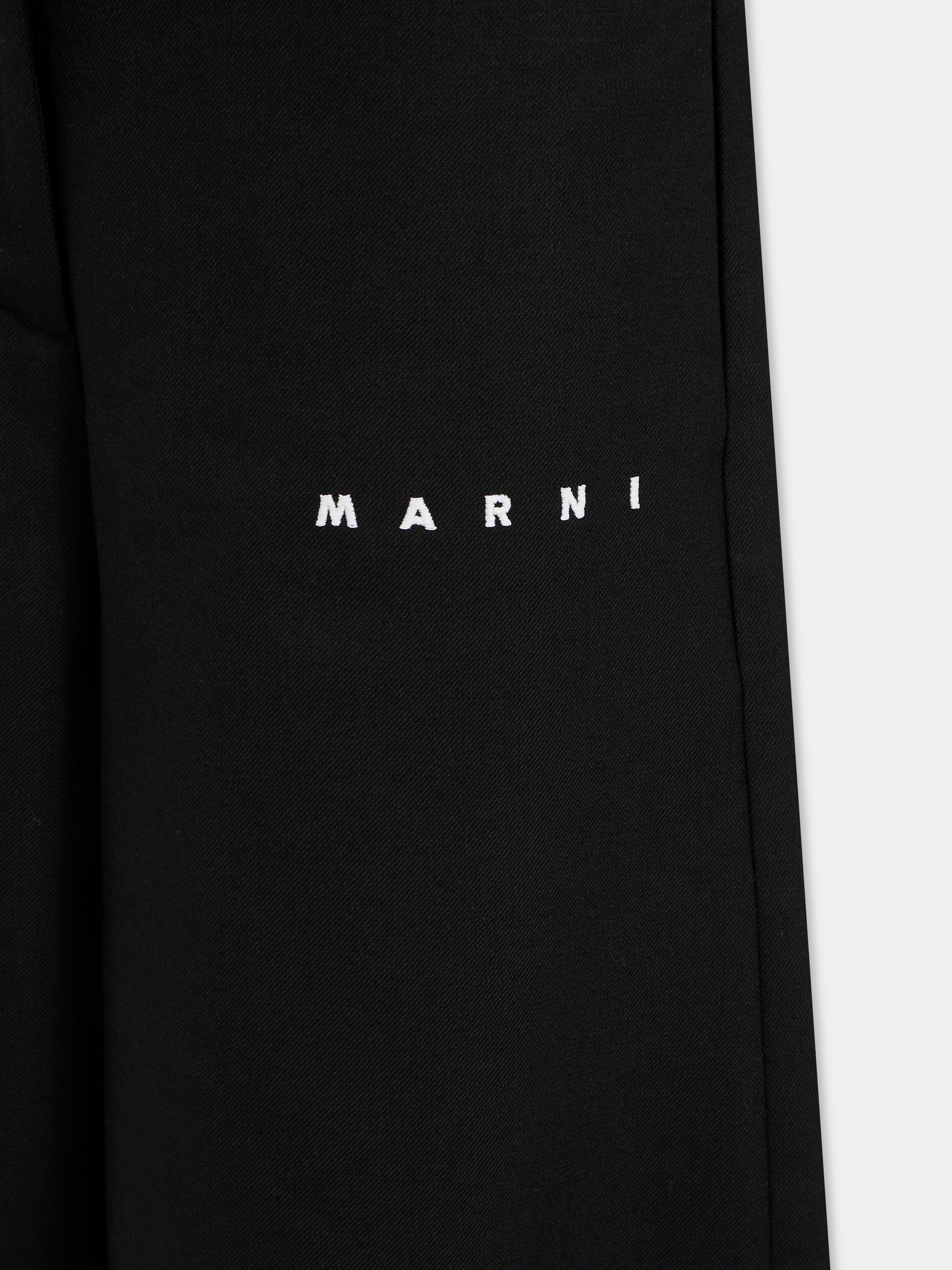 Pantaloni neri per bambina con logo,Marni Kids,M01504 M00W3 0M900