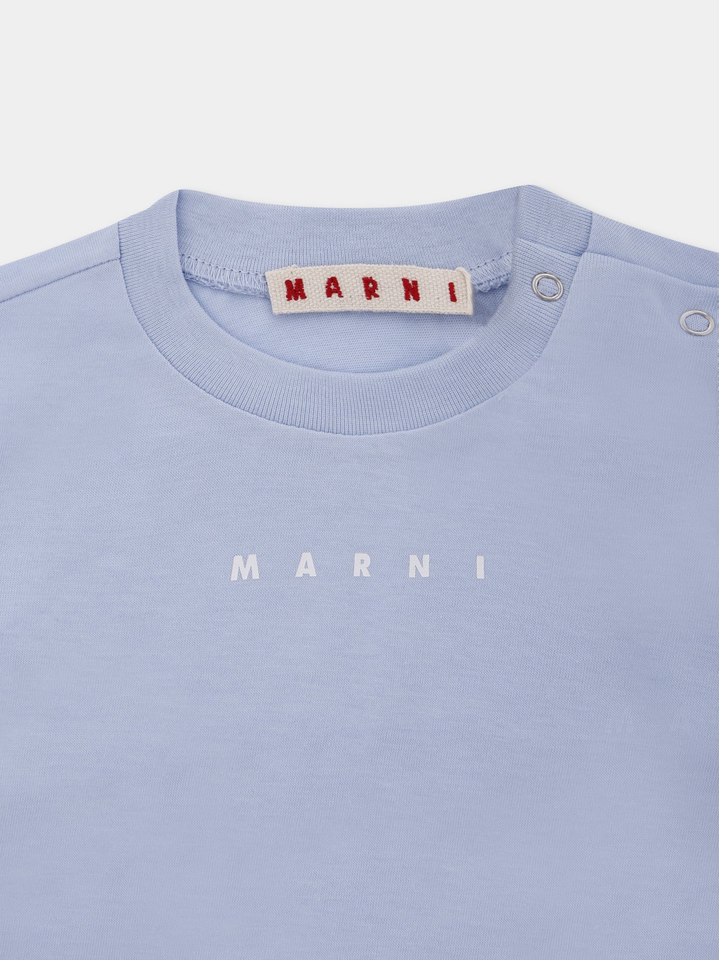 T-shirt azzurra per neonato con logo,Marni Kids,M01529 M00RF 0M855