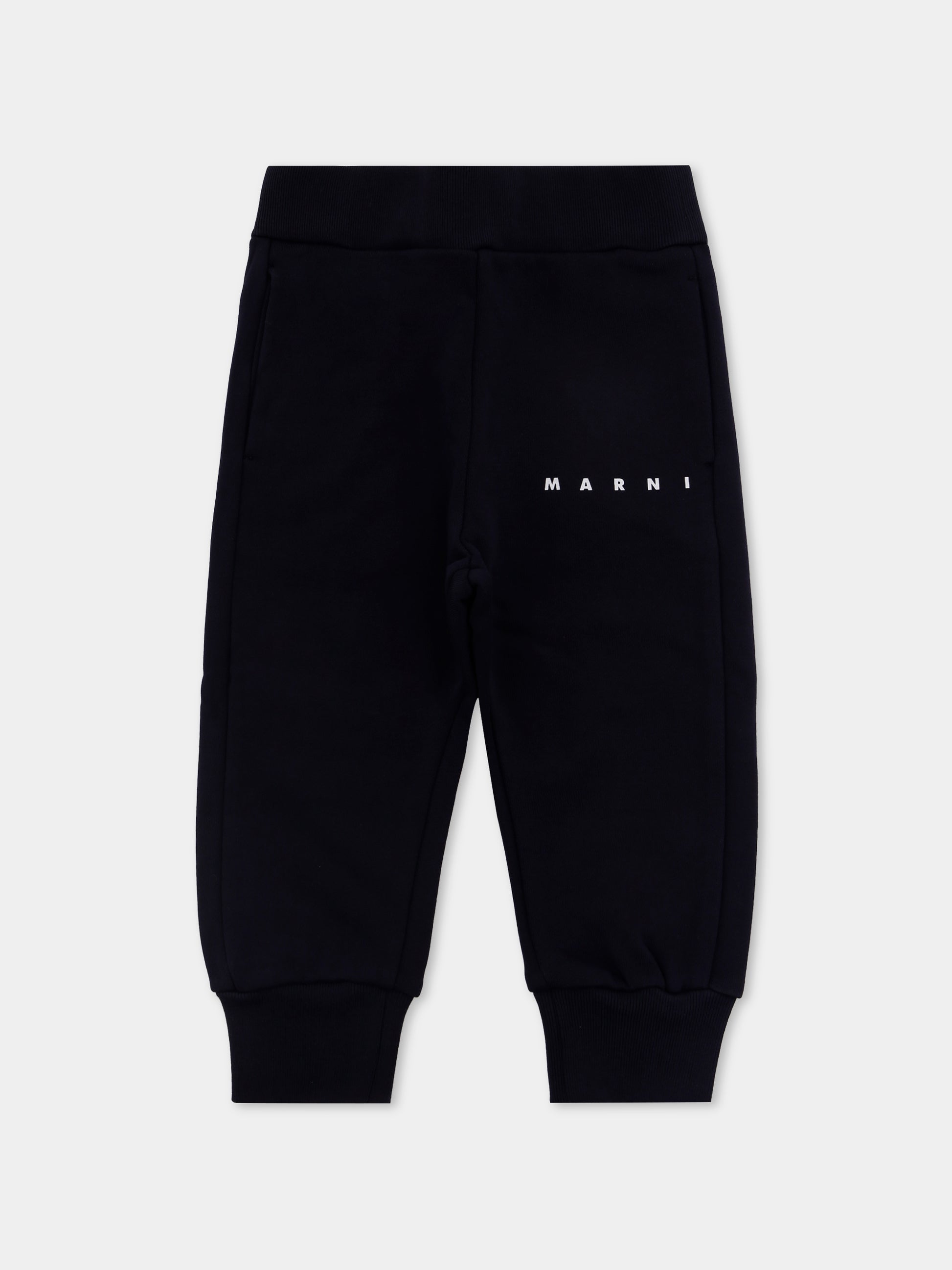 Pantaloni blu per neonato con logo,Marni Kids,M01534 M00V0 0M857