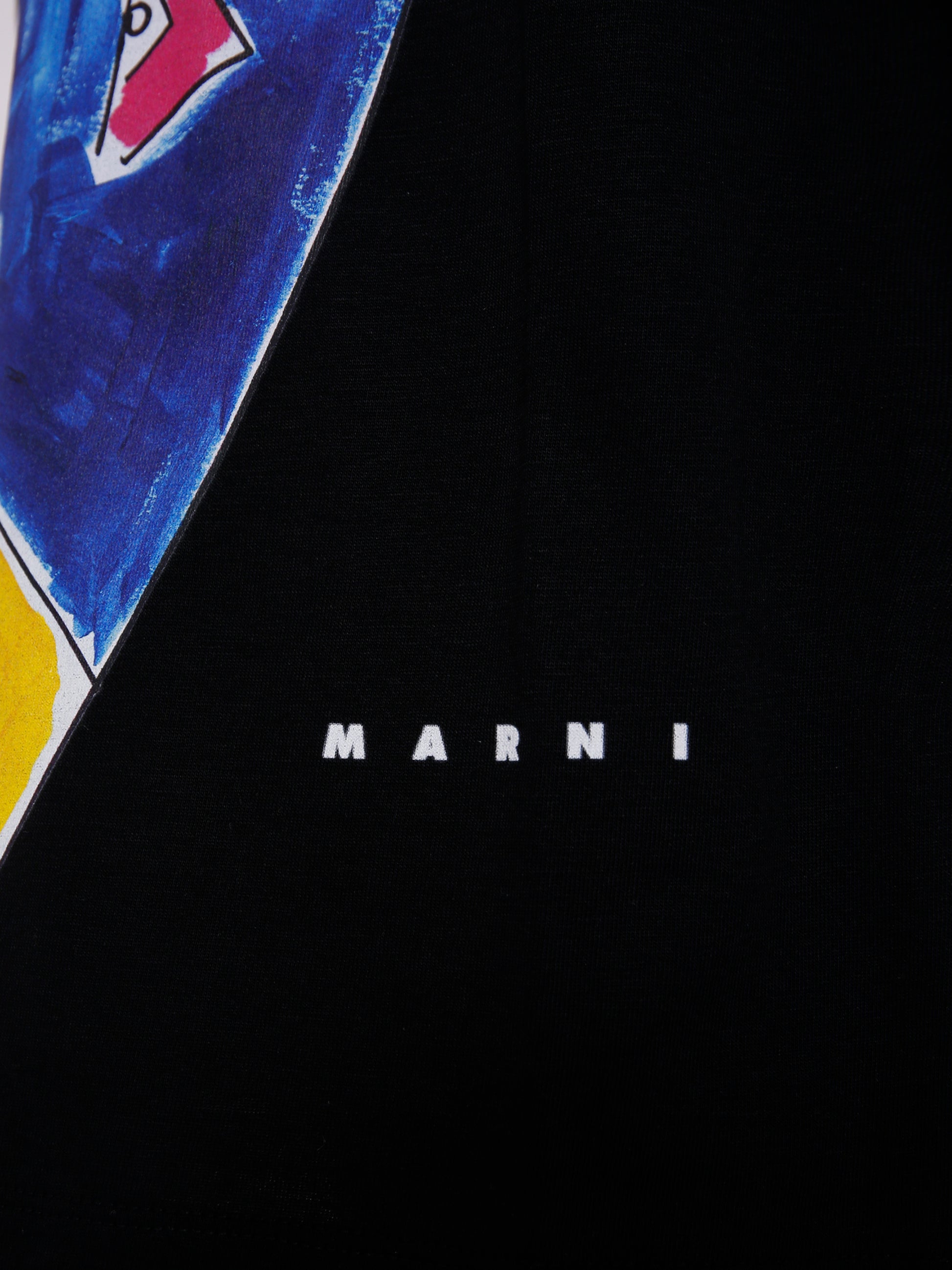 T-shirt nera per bambino con stampa jungle,Marni Kids,M01569 M00RF 0M900