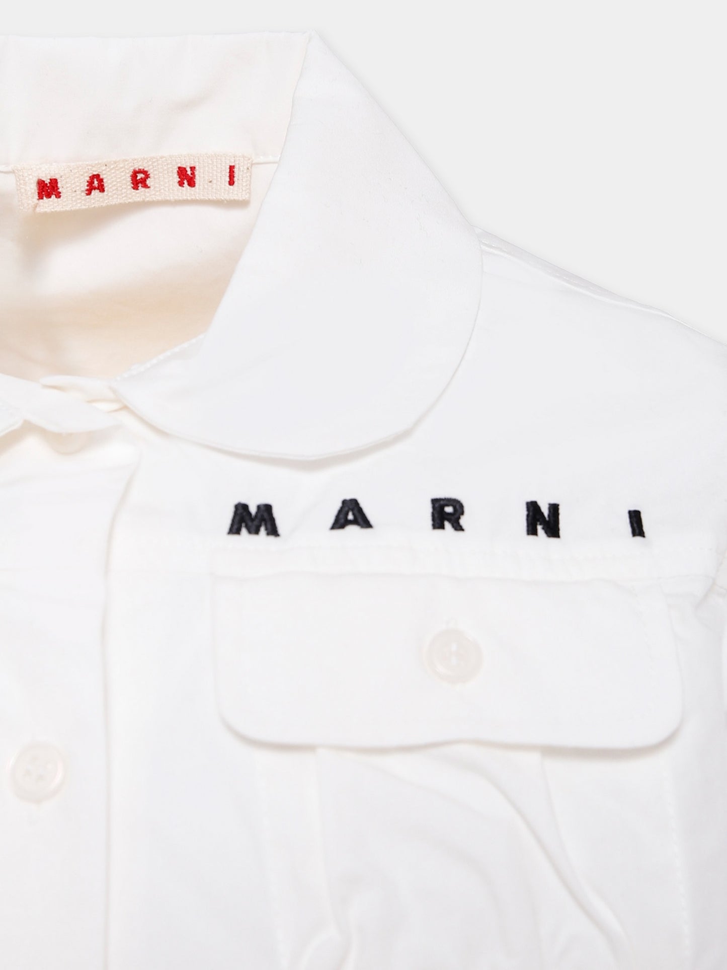 Camicia bianca per bambina con logo,Marni Kids,M01588 M00UW 0M114