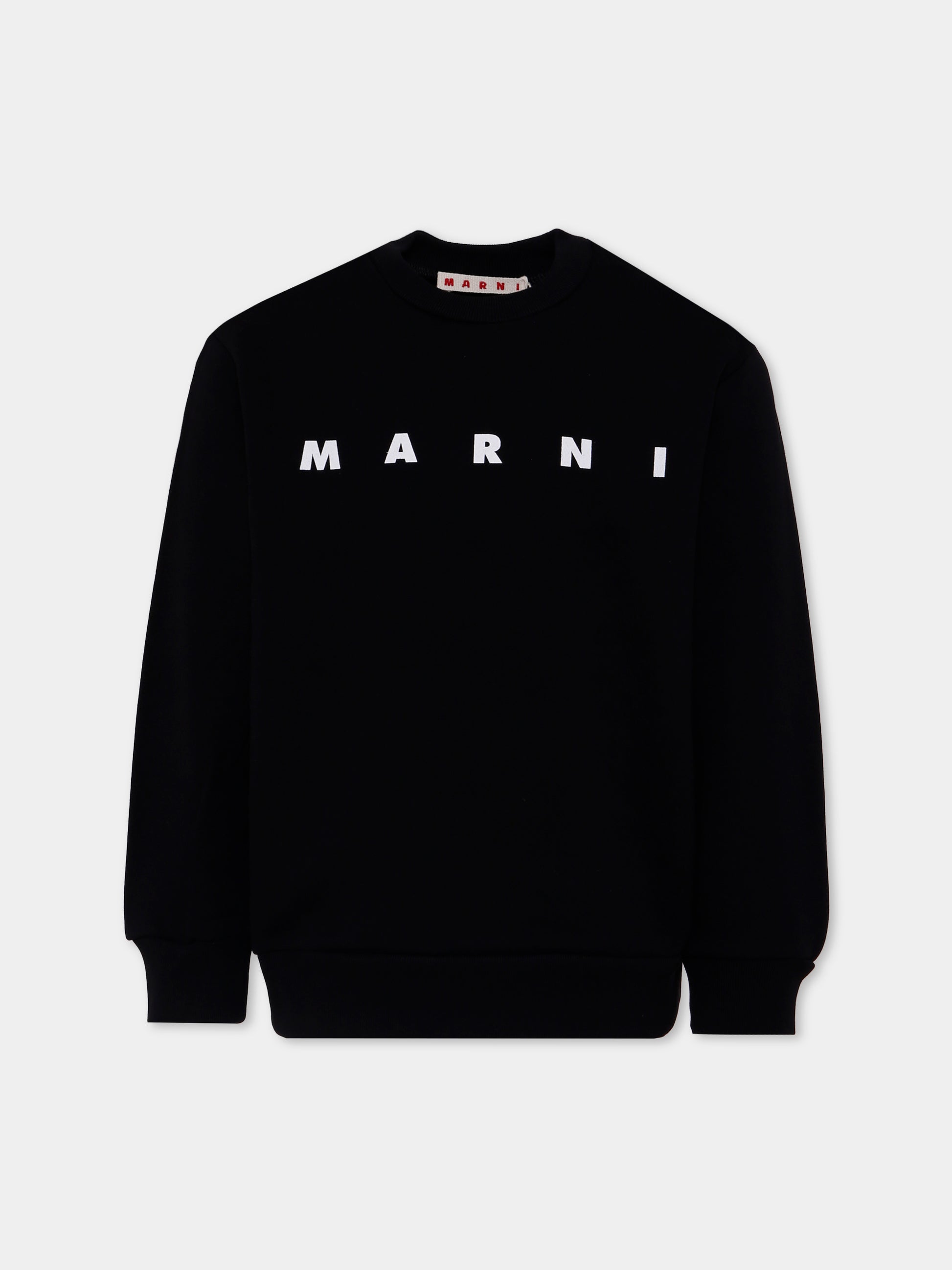 Felpa nera per bambini con logo,Marni Kids,M01612 M00V0 0M900