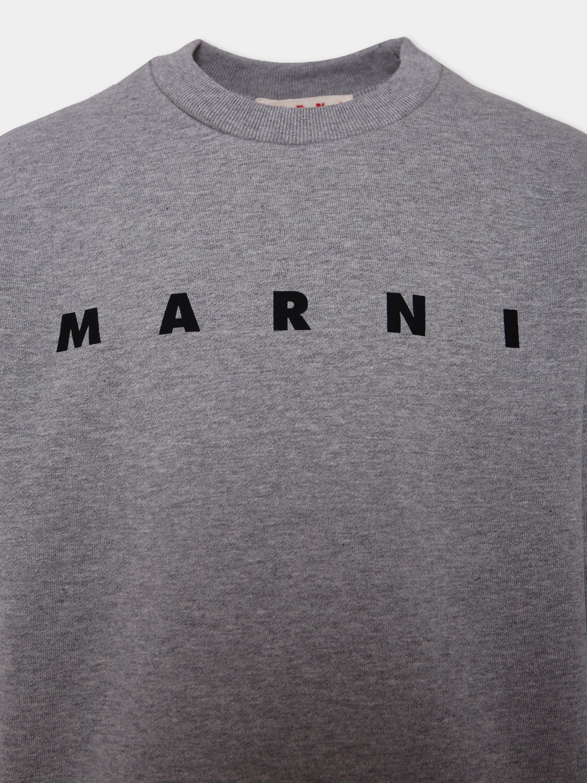 Felpa grigia per bambini con logo,Marni Kids,M01612 M00V0 0M923
