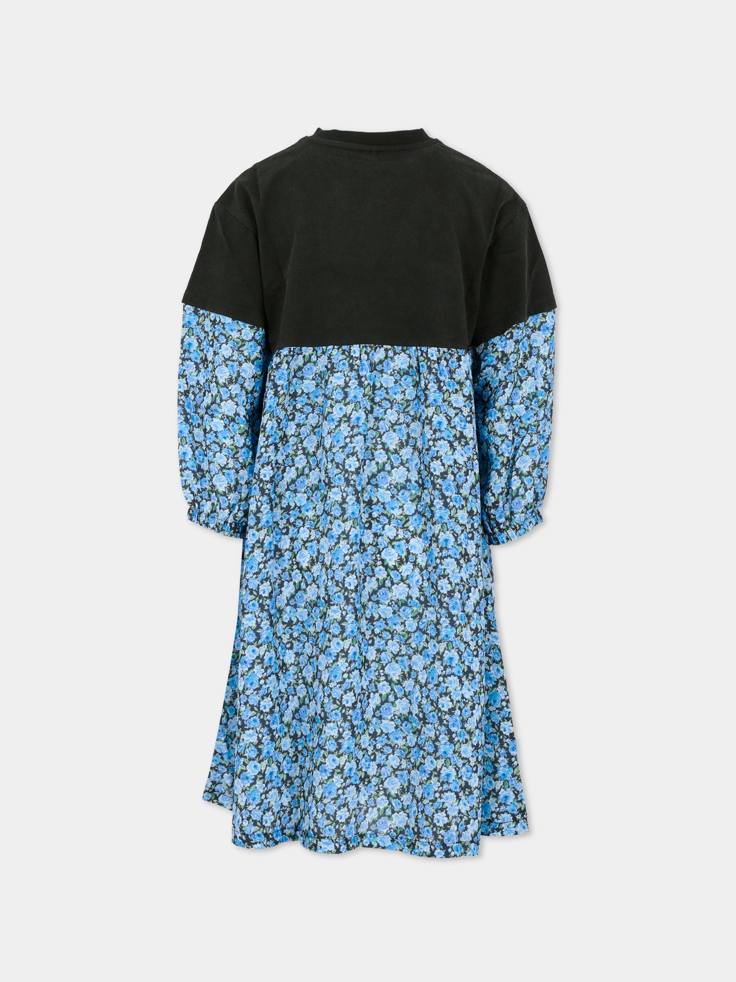 Vestito blu per bambina con stampa florele,Stella Mccartney Kids,TX1D10 Z3102 998MC