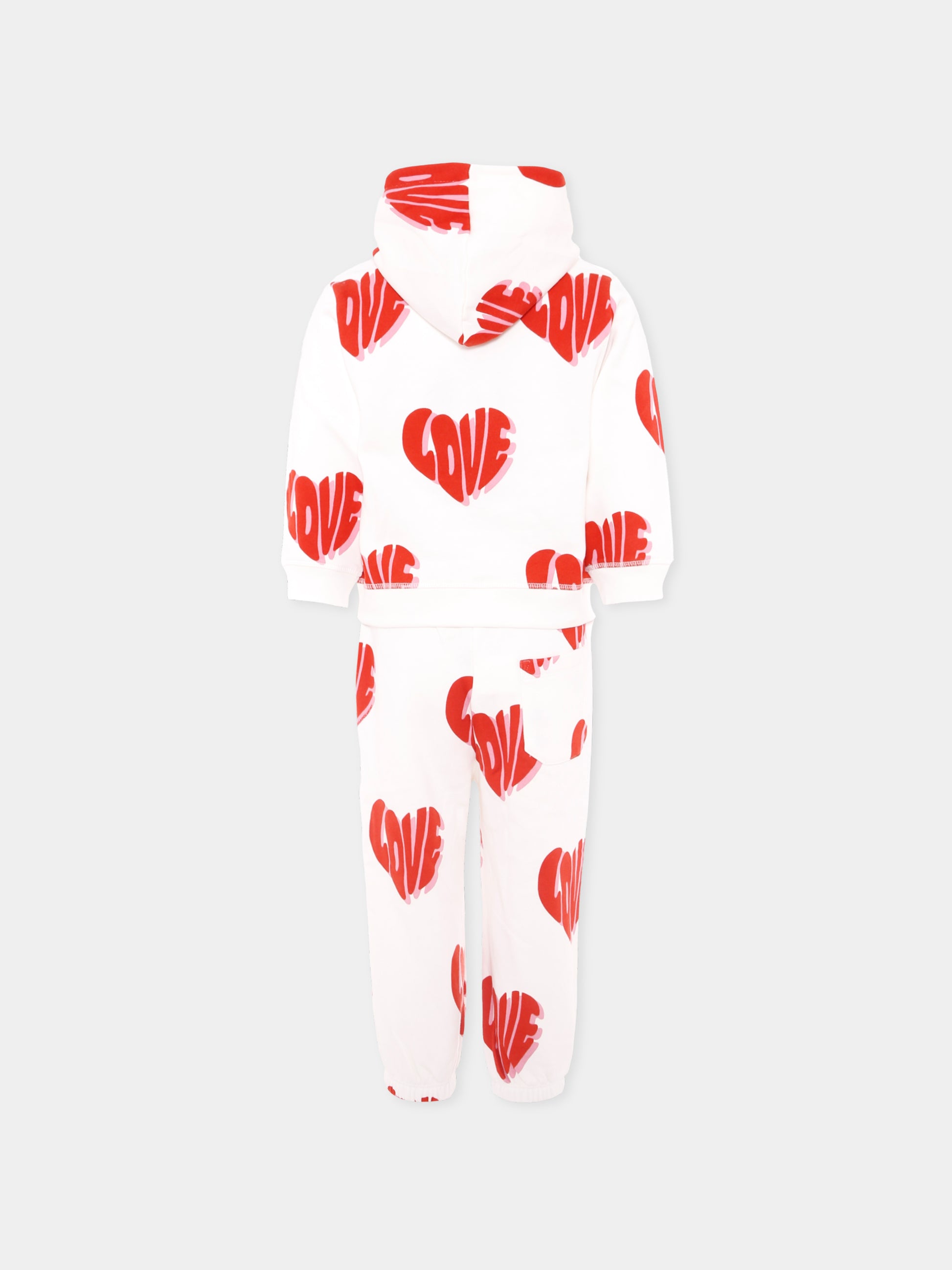 Completo avorio per bambina con scritta Love,Stella Mccartney Kids,TX3A70 Z3037 101MC