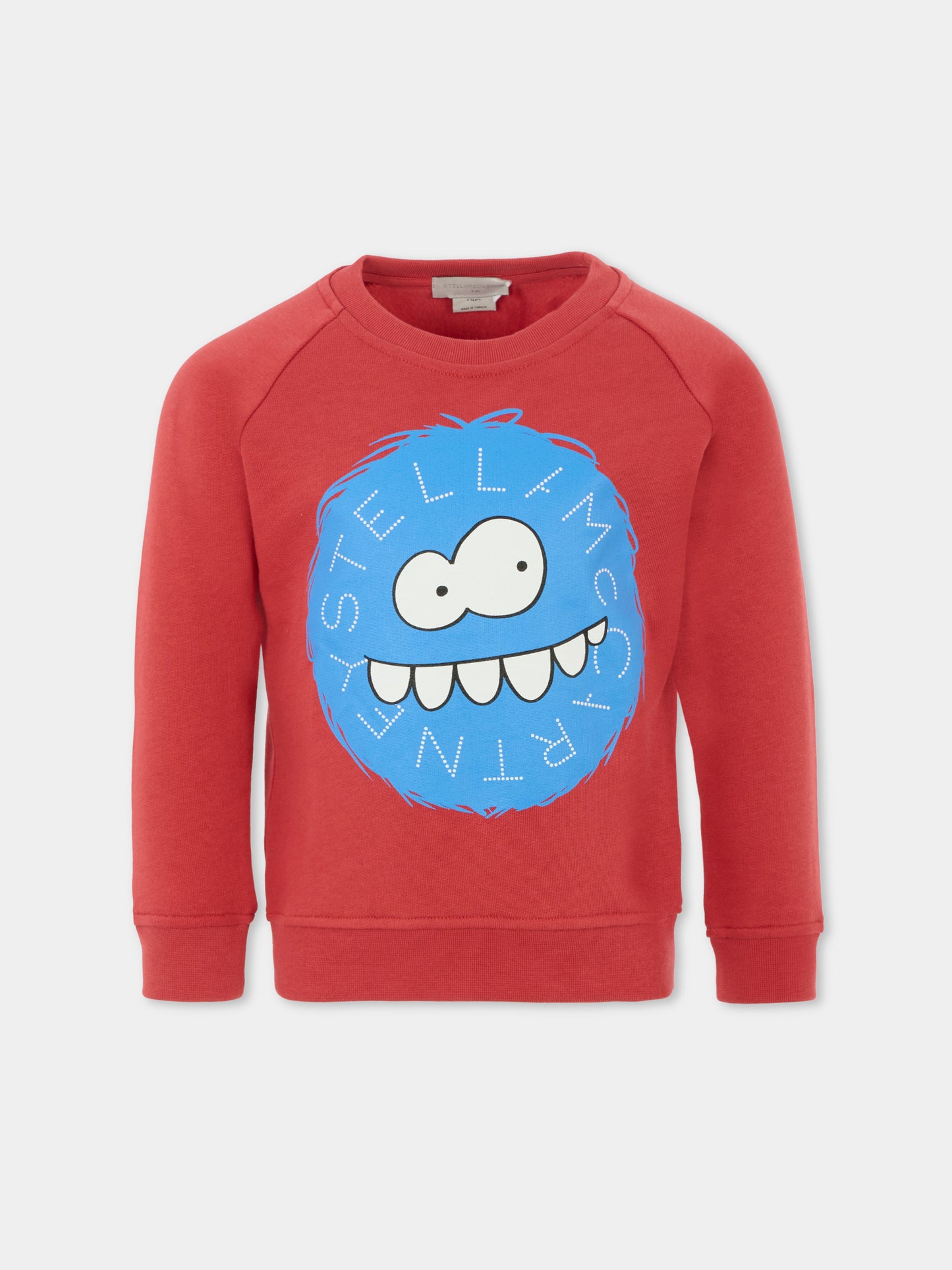 Felpa bordeaux per bambino con stampa mostro,Stella Mccartney Kids,TX4Q30 Z0453 304