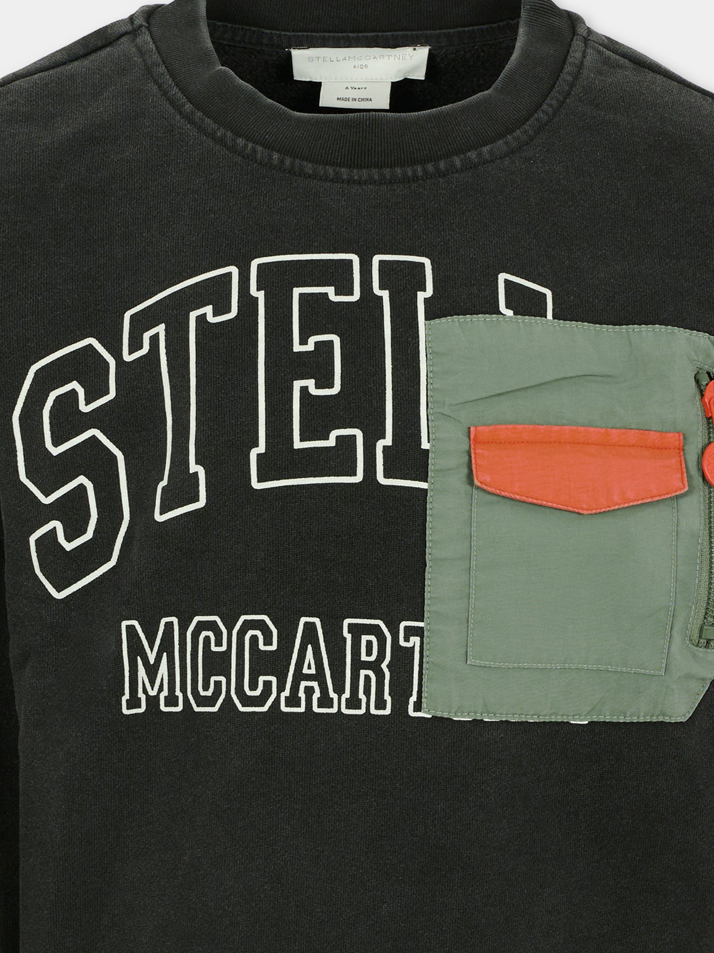 Felpa nera per bambino con logo,Stella Mccartney Kids,TX4R70 Z3059 961