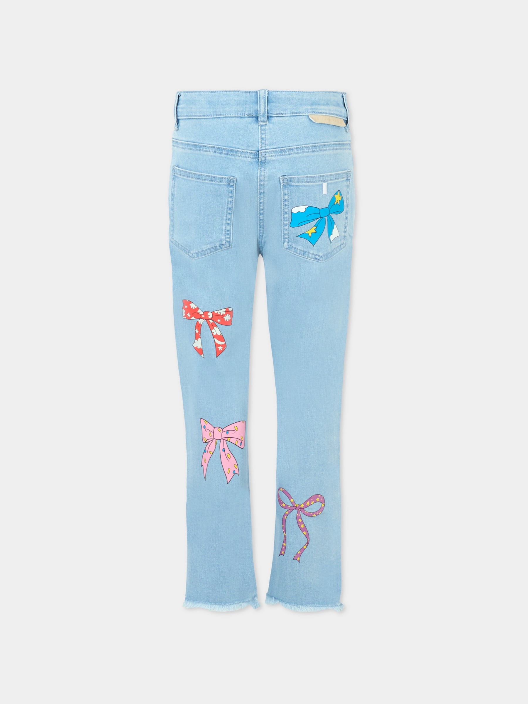 Jeans denim celesti per bambina con fiocchi,Stella Mccartney Kids,TX6C20 Z0153 602