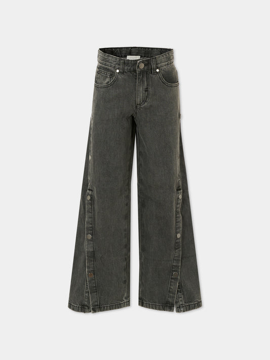 Jeans neri per bambina con logo,Stella Mccartney Kids,TX6D40 Z0746 961