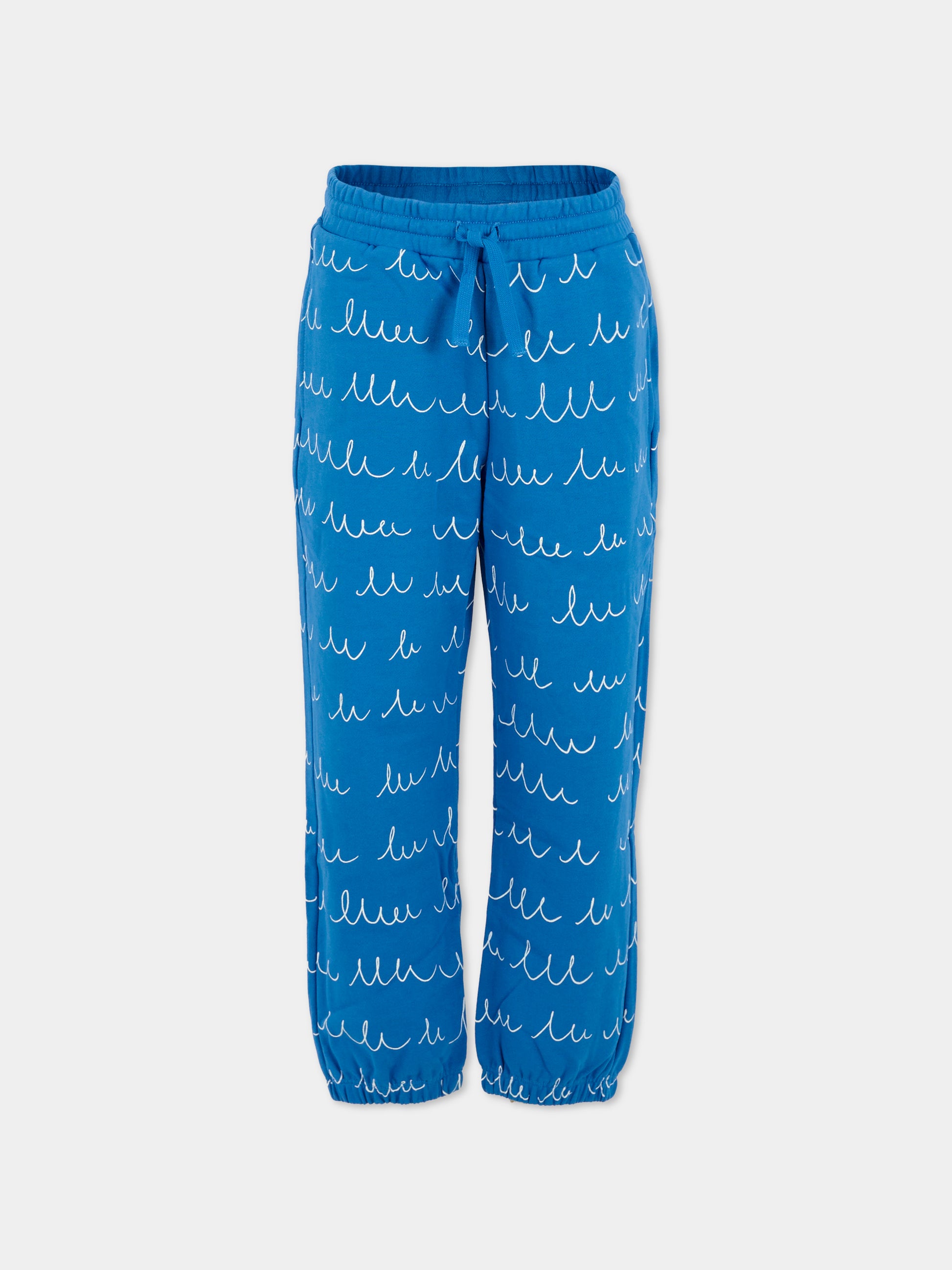 Pantaloni blu per bambino con dettagli bianchi,Stella Mccartney Kids,TX6Q30 Z3154 60QBC