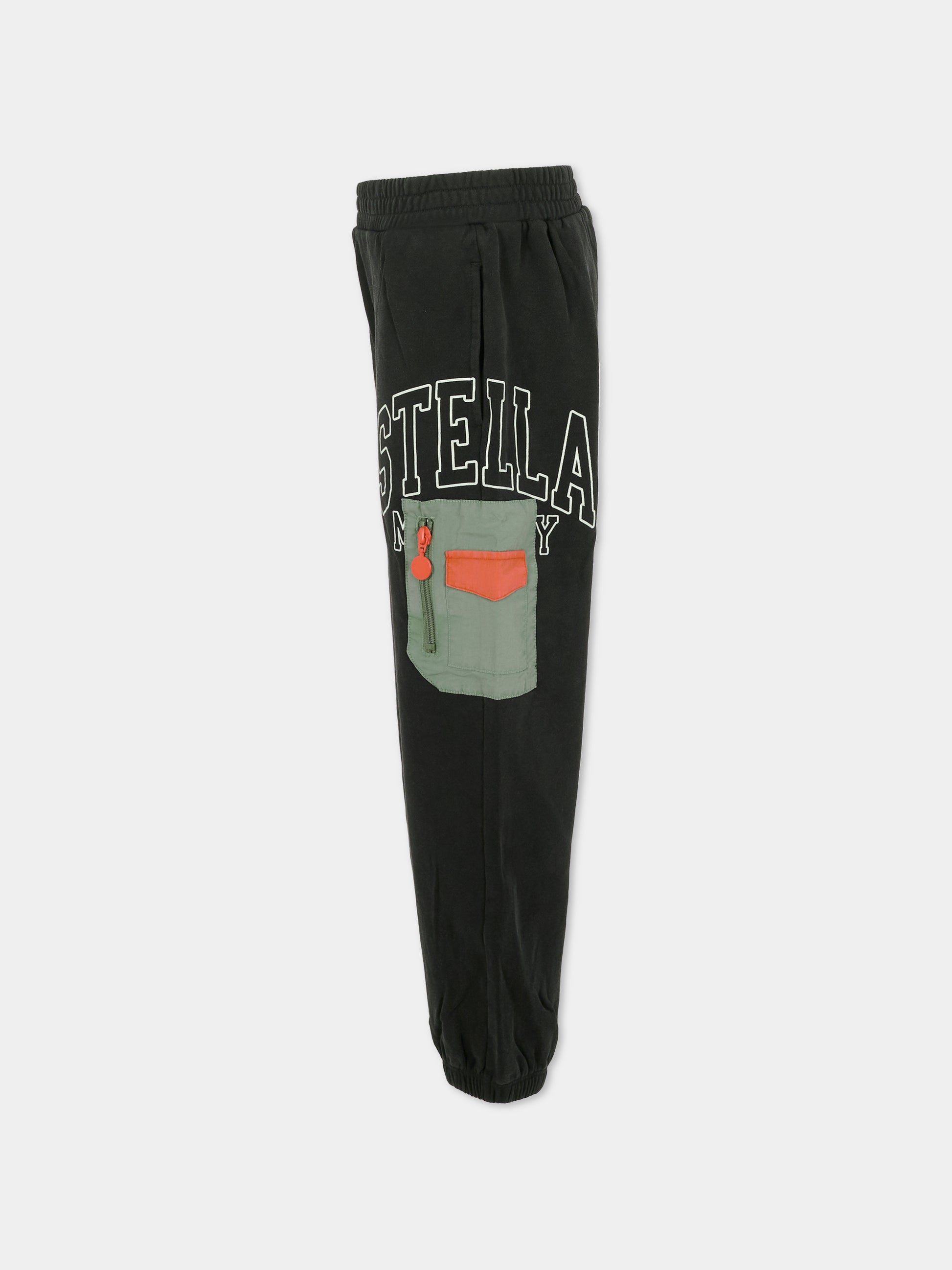 Pantaloni neri per bambino con logo,Stella Mccartney Kids,TX6R40 Z0536 961