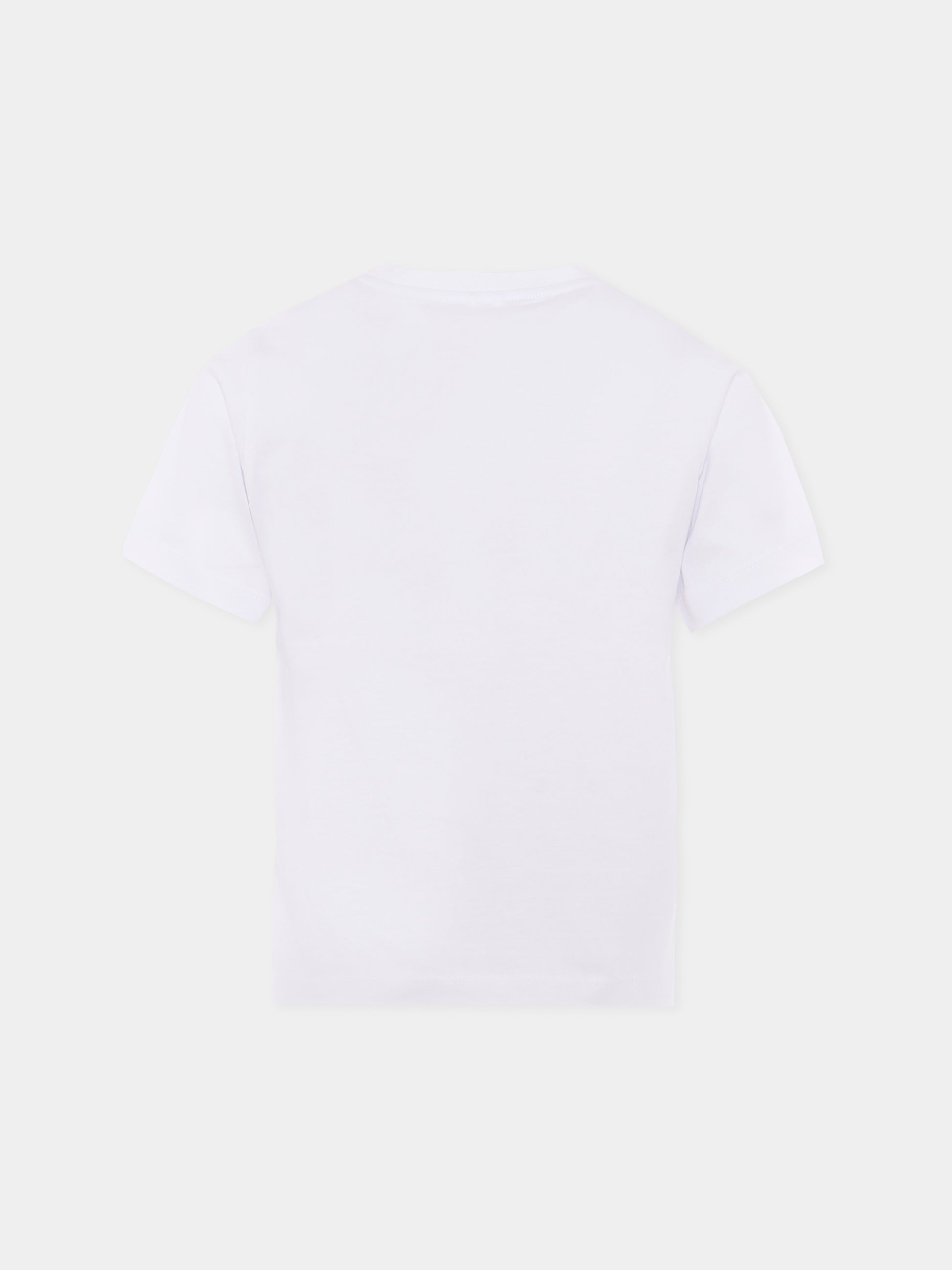 T-shirt bianca per bambino con stampa mostro,Stella Mccartney Kids,TX8Q31 Z0434 100