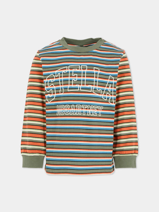 T-shirt multicolor per bambino con logo,Stella Mccartney Kids,TX8R50 Z3153 999