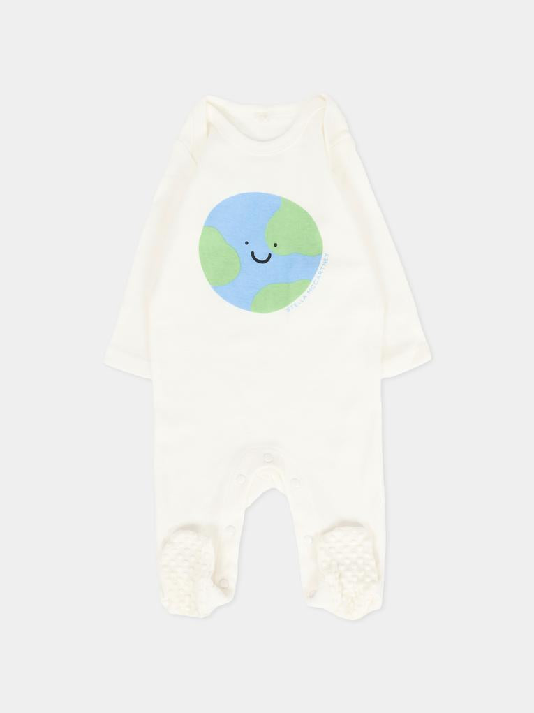 Set tutine avorio per neonati con pianeta terra,Stella Mccartney Kids,TXB560 Z0669 101