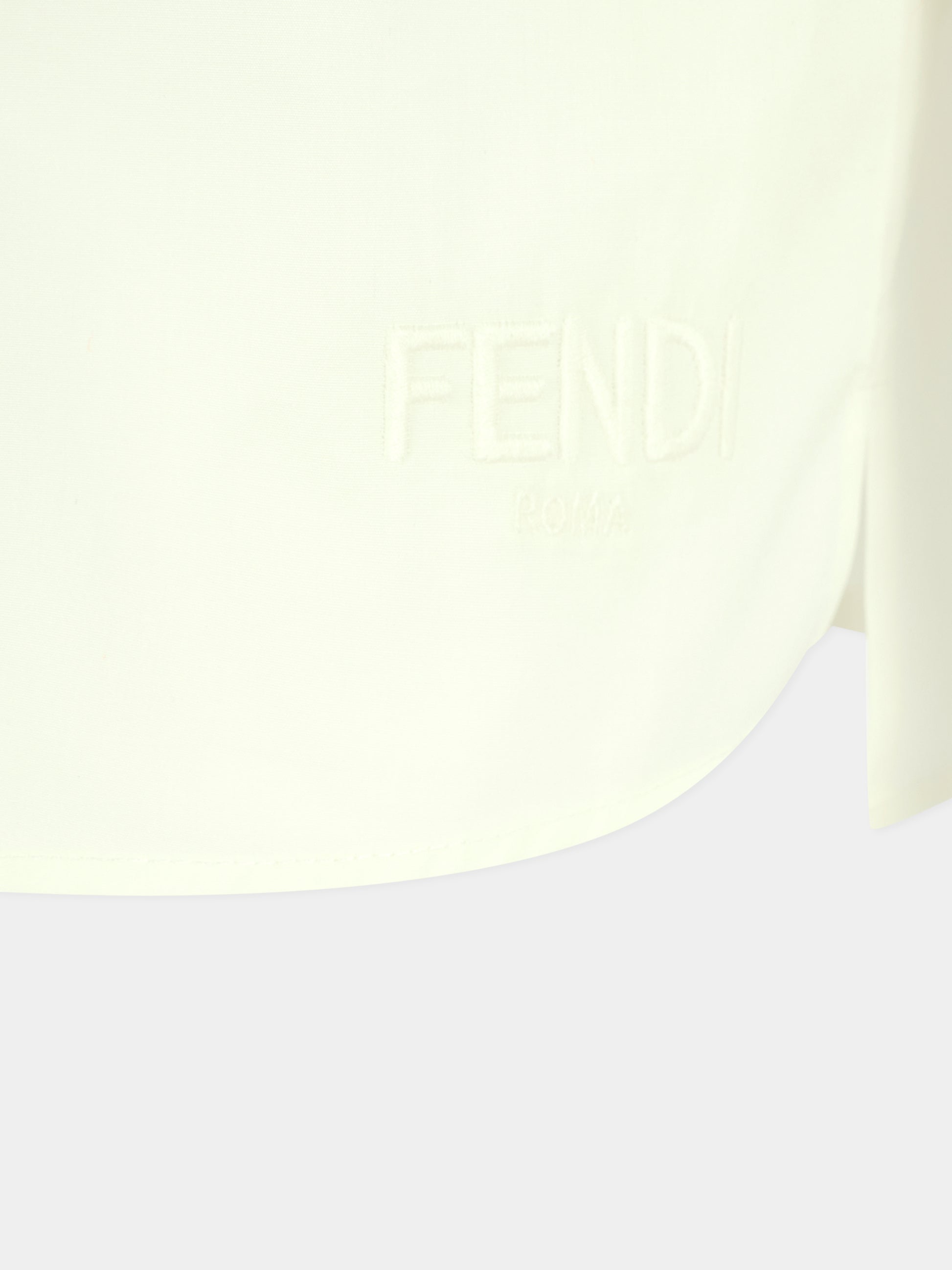 Camicia bianca per bambina con logo,Fendi Kids,JFC136 AEXZ F0TU9