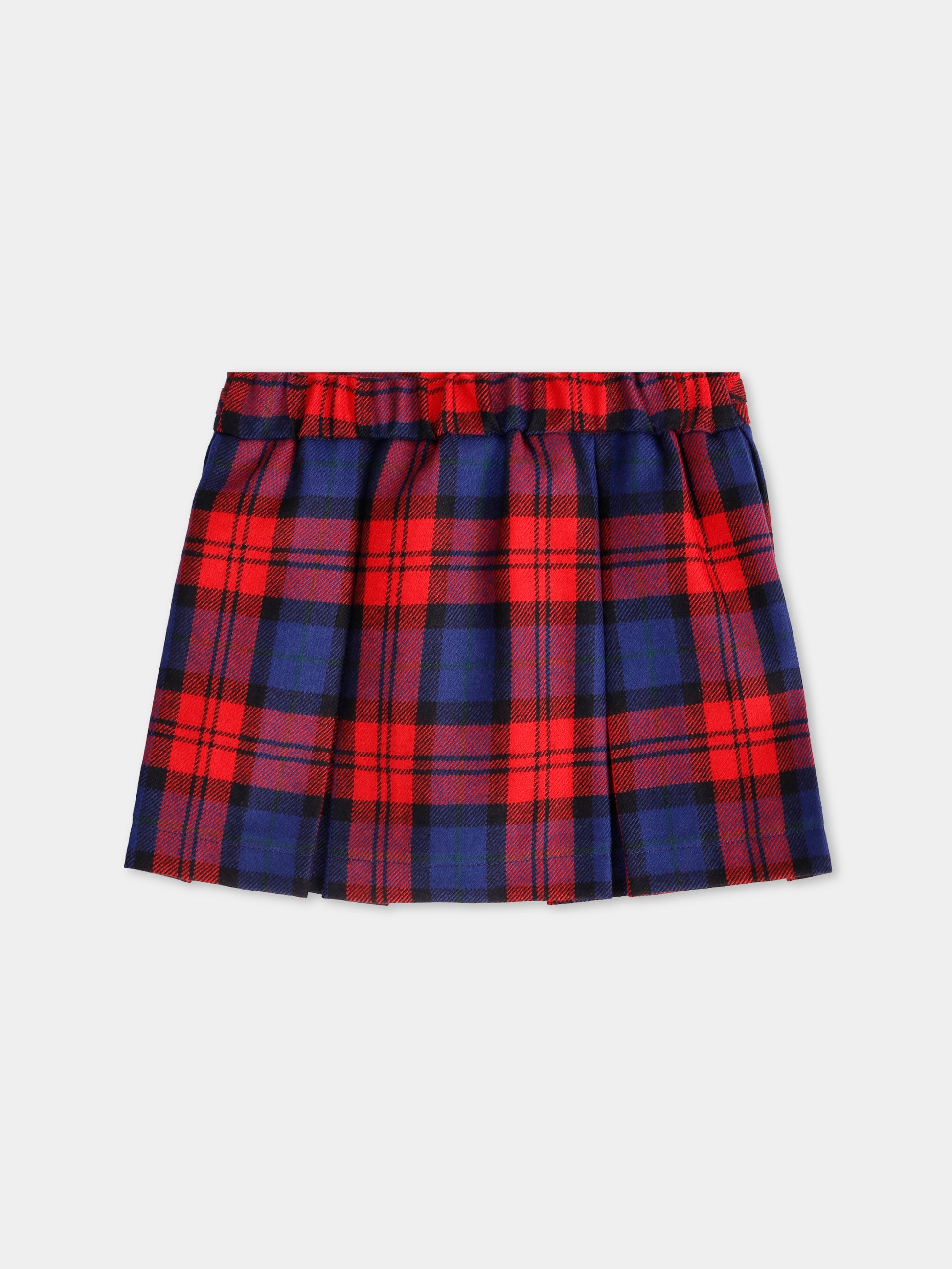 Gonna a quadri rossa e blu per neonata,Fendi Kids,BFE050 AUKJ F1SAX