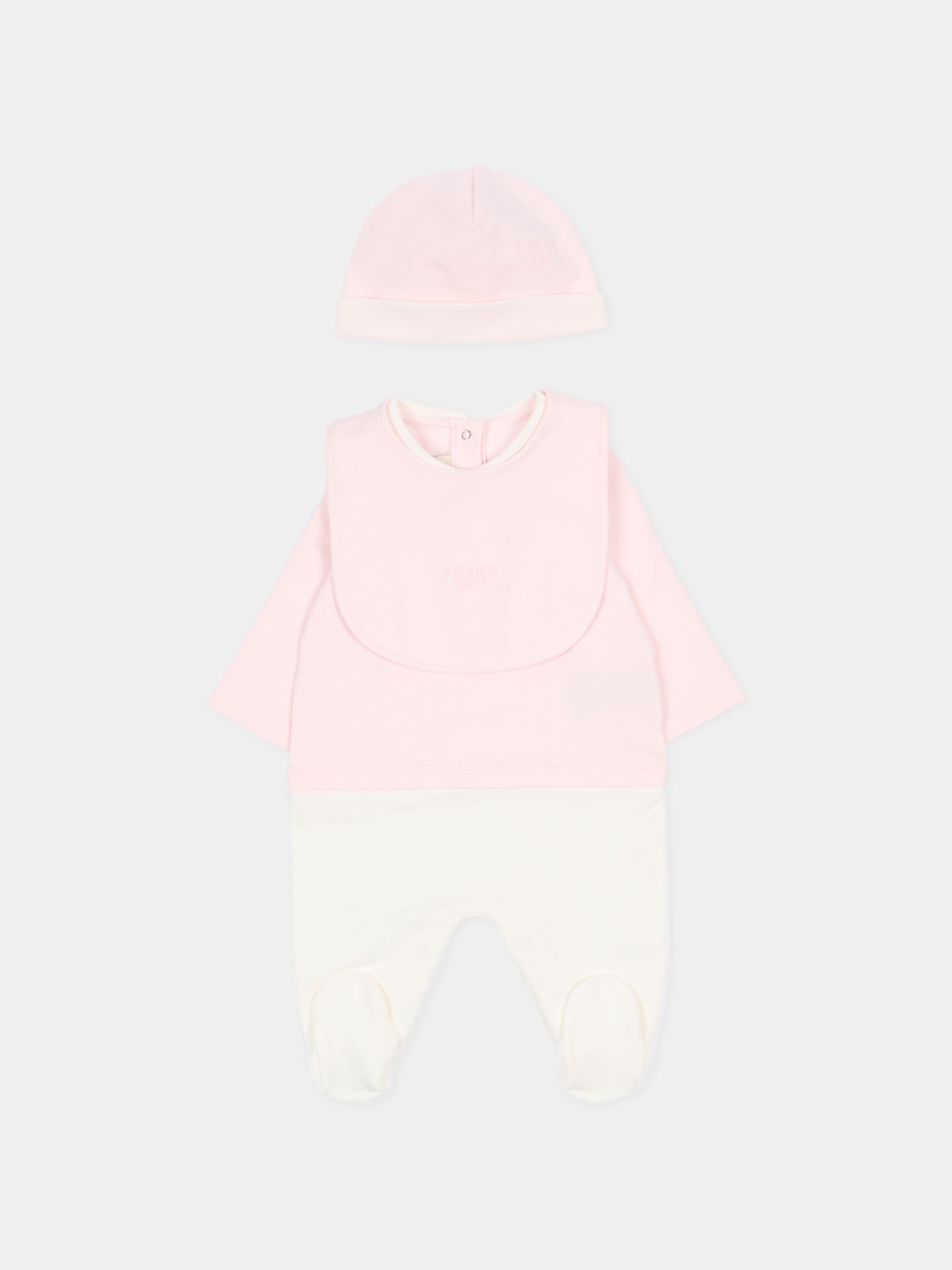 Pink babygrow suit for baby girl with logo