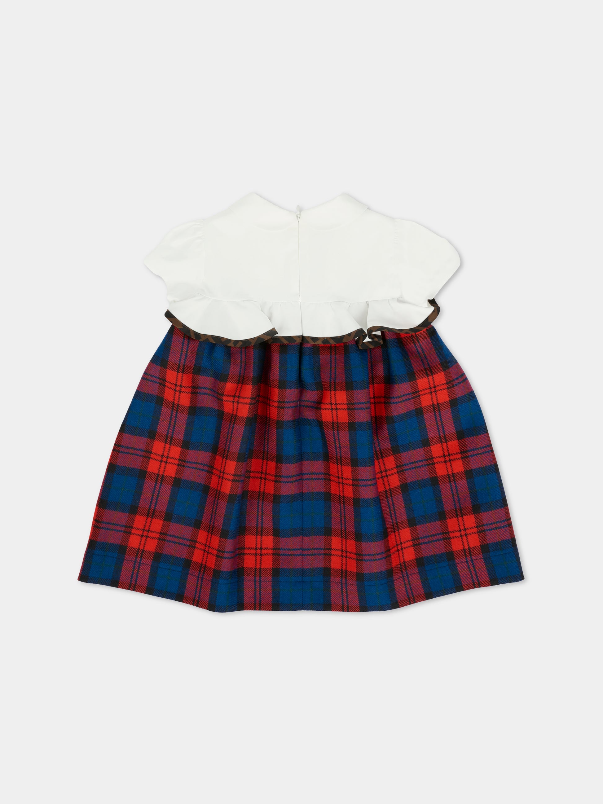 Vestito rosso per neonata con logo,Fendi Kids,BFB565 AUKJ F1SAX