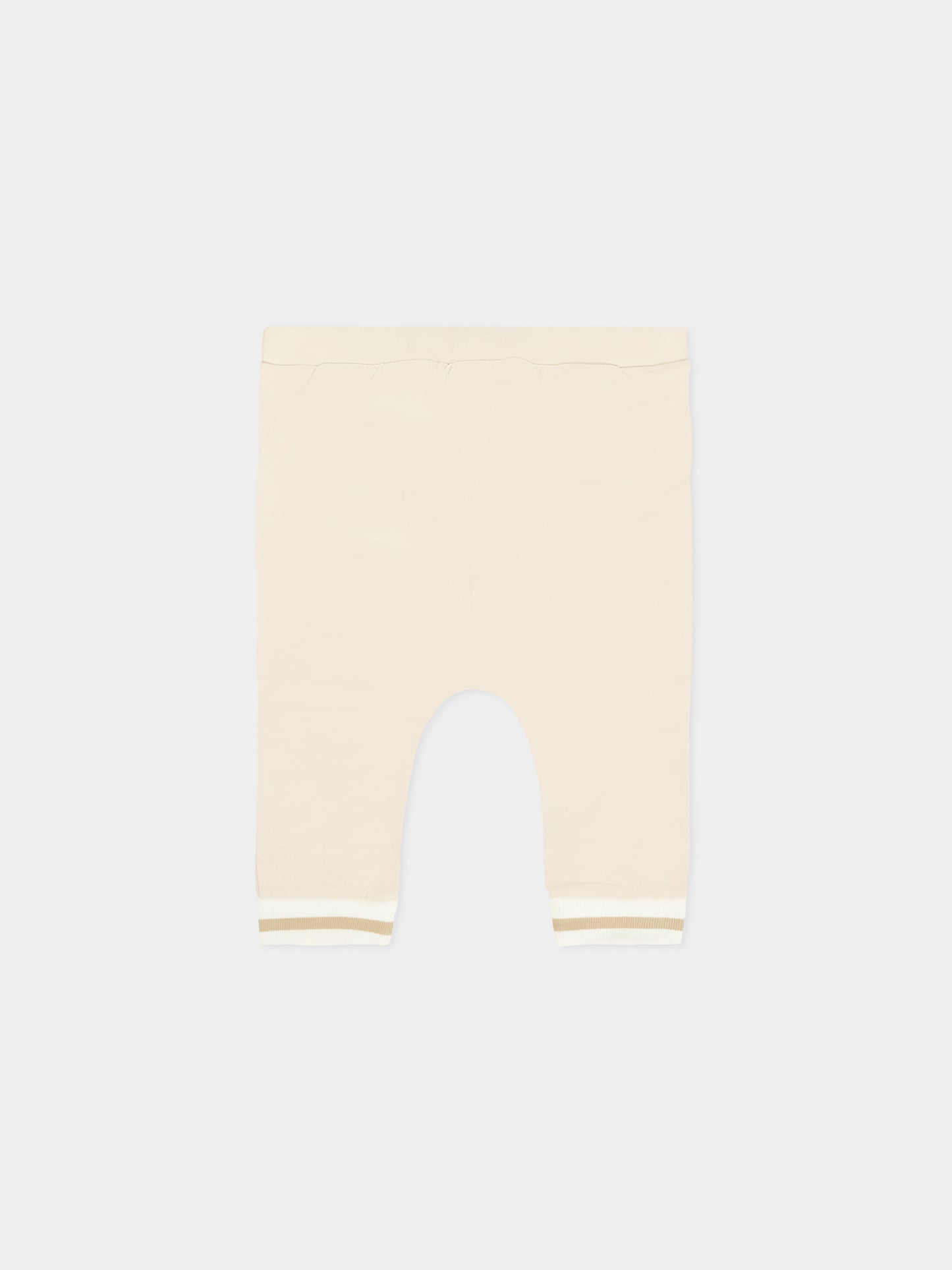 Pantaloni beige per neonati con logo,Fendi Kids,BUF252 8RA F19J5